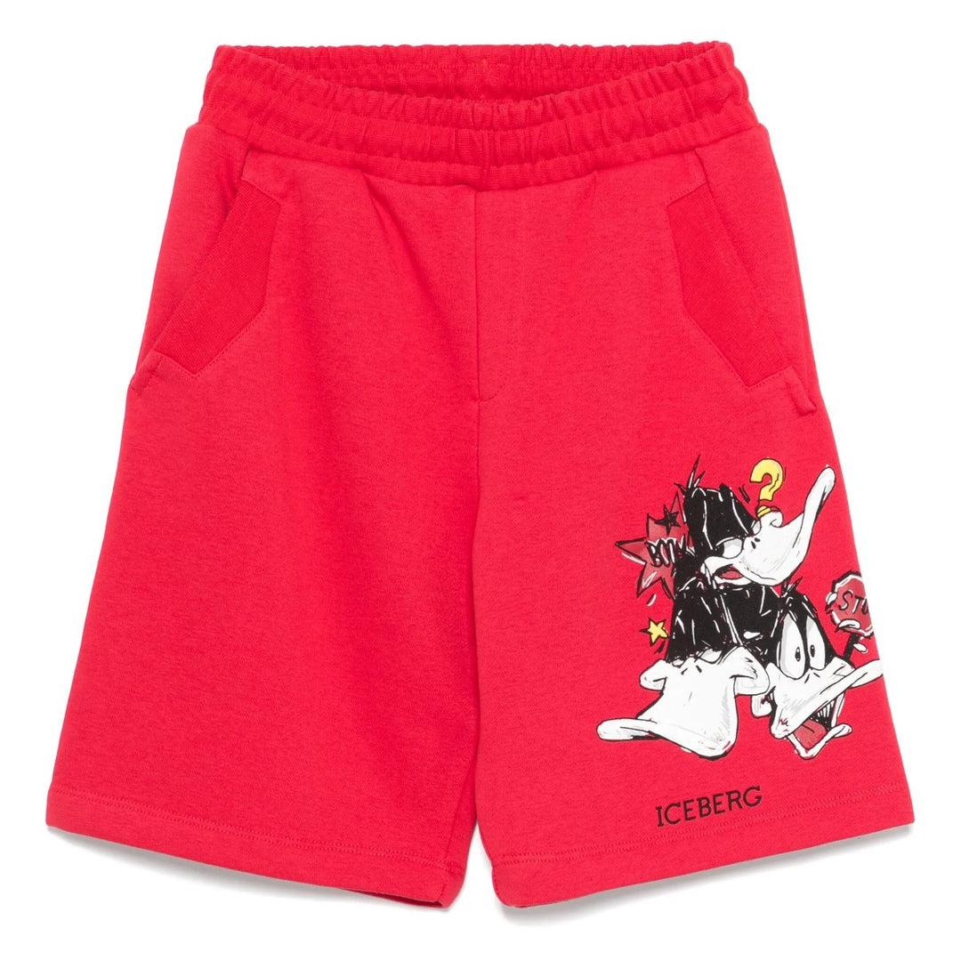Bermuda in felpa over ICEBERG Daffy Duck rosso