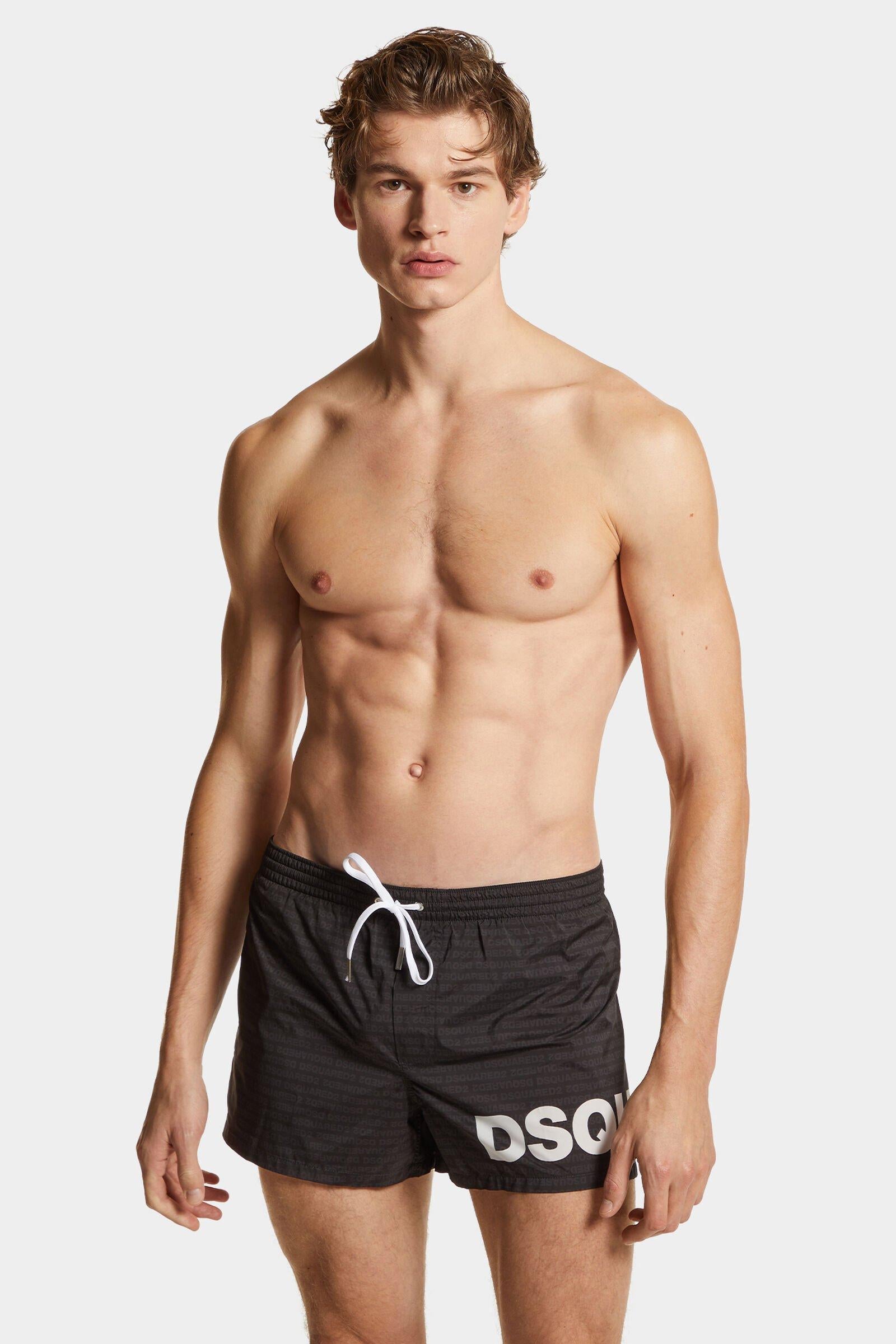 Dsqured2 black midi boxer swimsuit