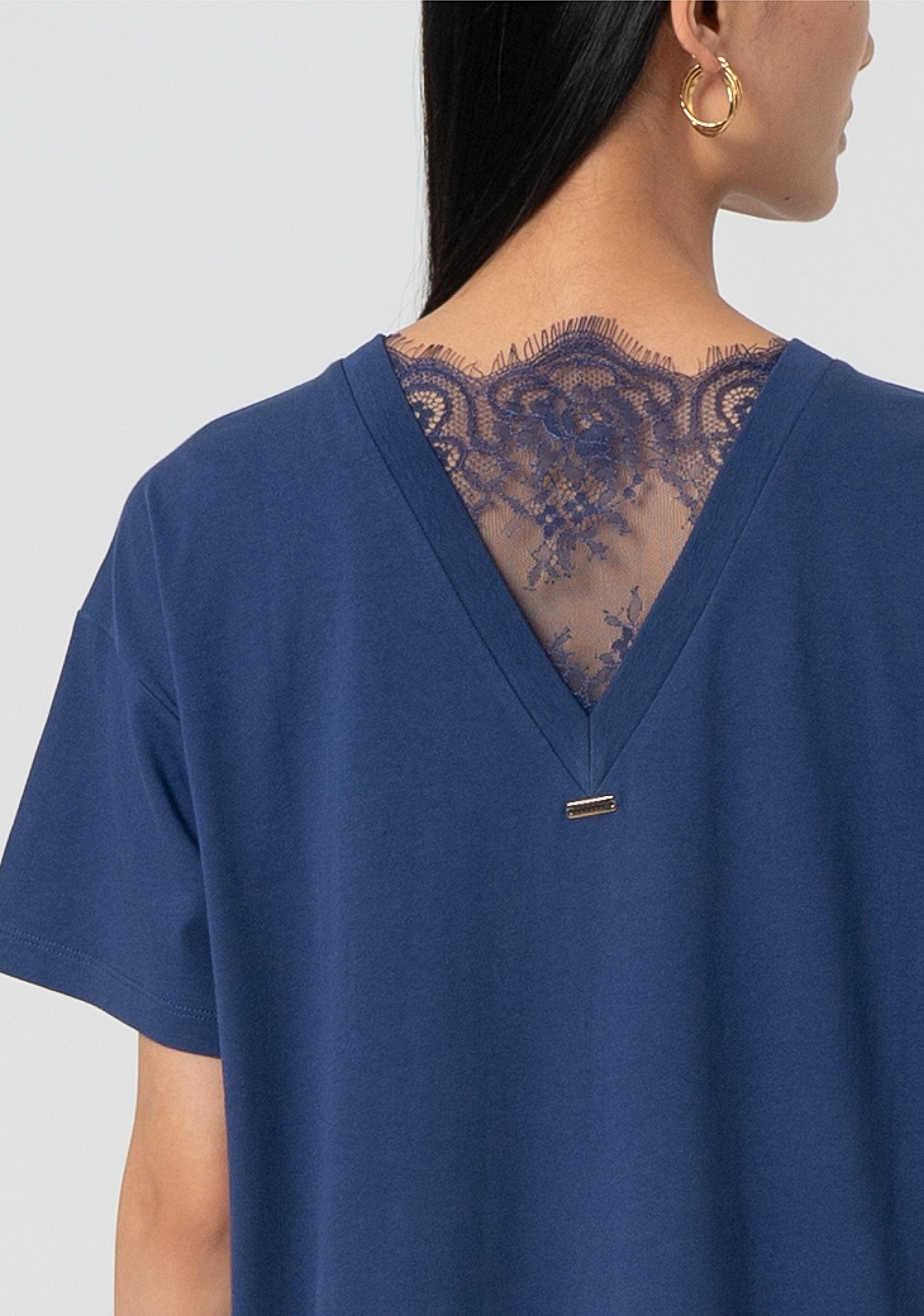 Abito maniche corte regular in felpa blu