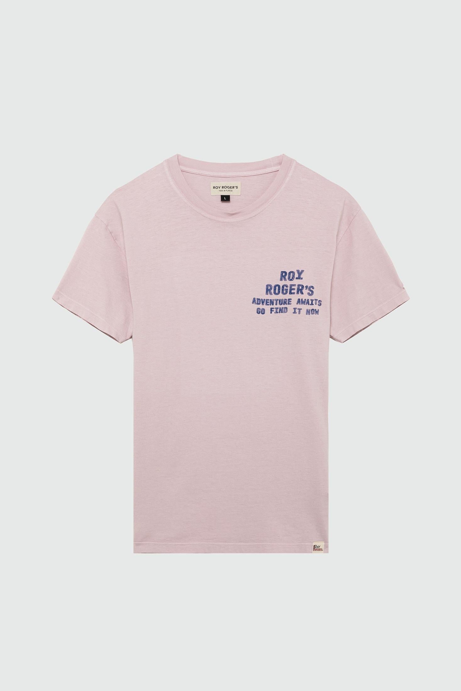 T-shirt Roy Roger's man jersey adventure stone dye Rosa