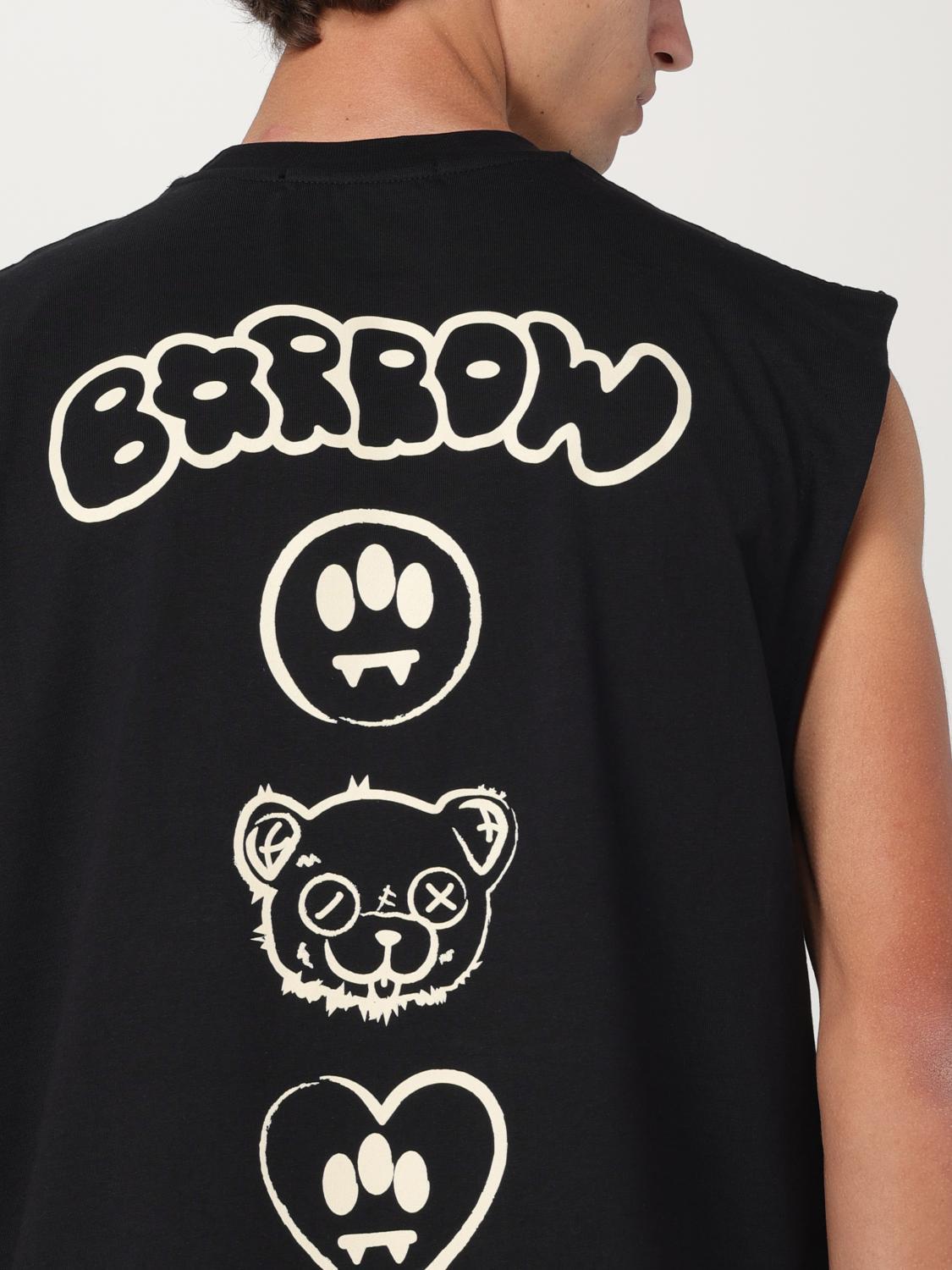 Barrow basic cotton tank top with black logo print