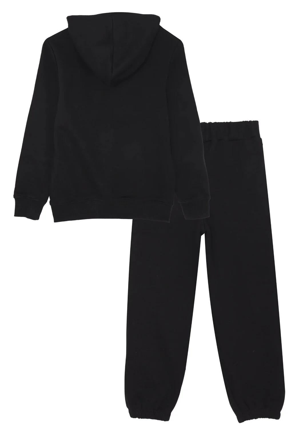 John Richmond tuta bambino nera cotone inverno con cappuccio RBA25007CF BLACK Richmond kids