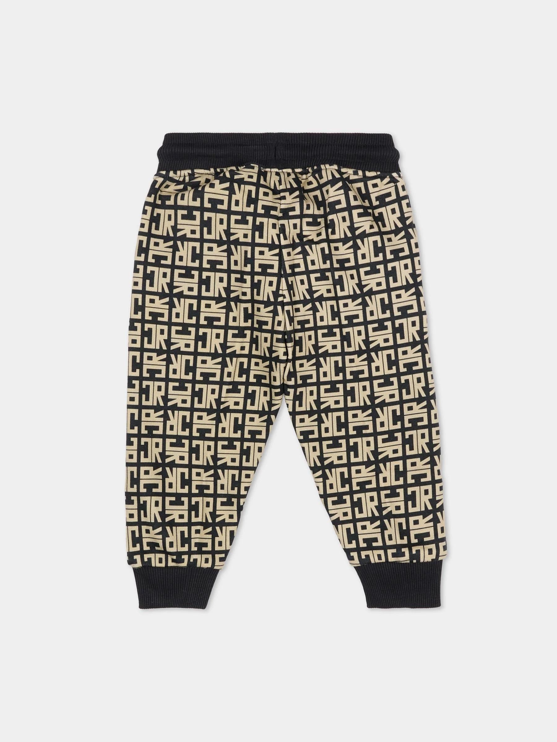 John Richmond Pantaloni beige per neonato con logo RIA25049PA JR MONOGRAM BEIGE Richmond kids