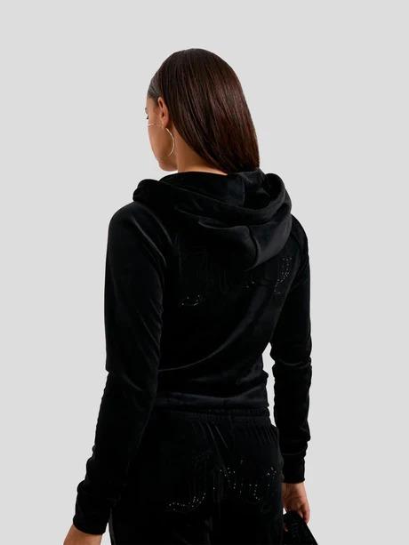 JUICY COUTURE<BR/>W MADISON OUTLINE HOODIE BLACK-BLACK VIJH70698WPF J00 JUICY COUTURE