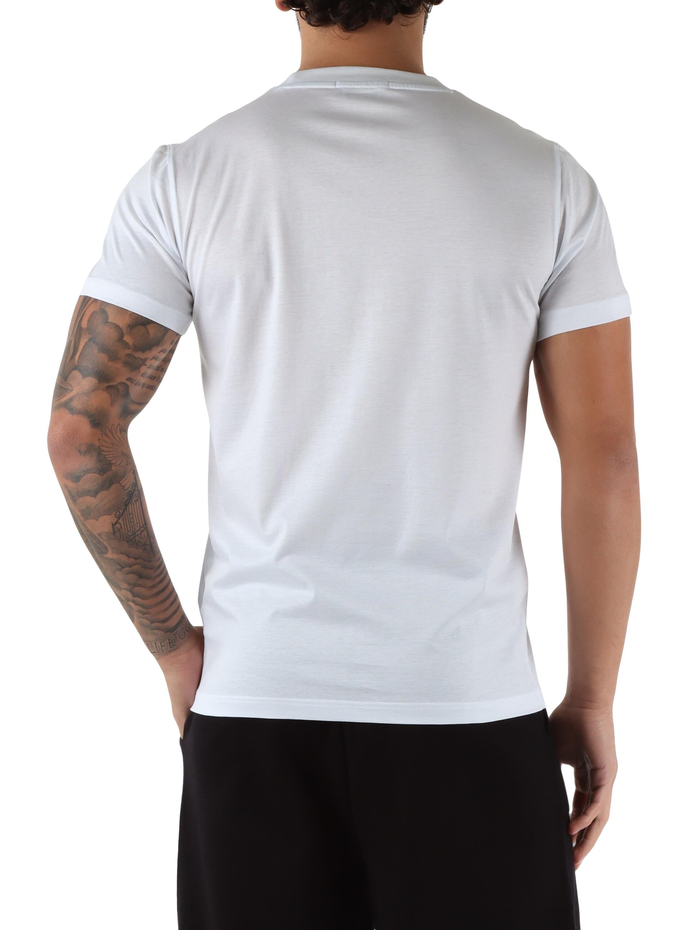 DANIELE ALESSANDRINI<BR/>T-shirt in cotone e modal con scritta logo BIANCA DA1FW26T013 100 DANIELE ALESSANDRINI