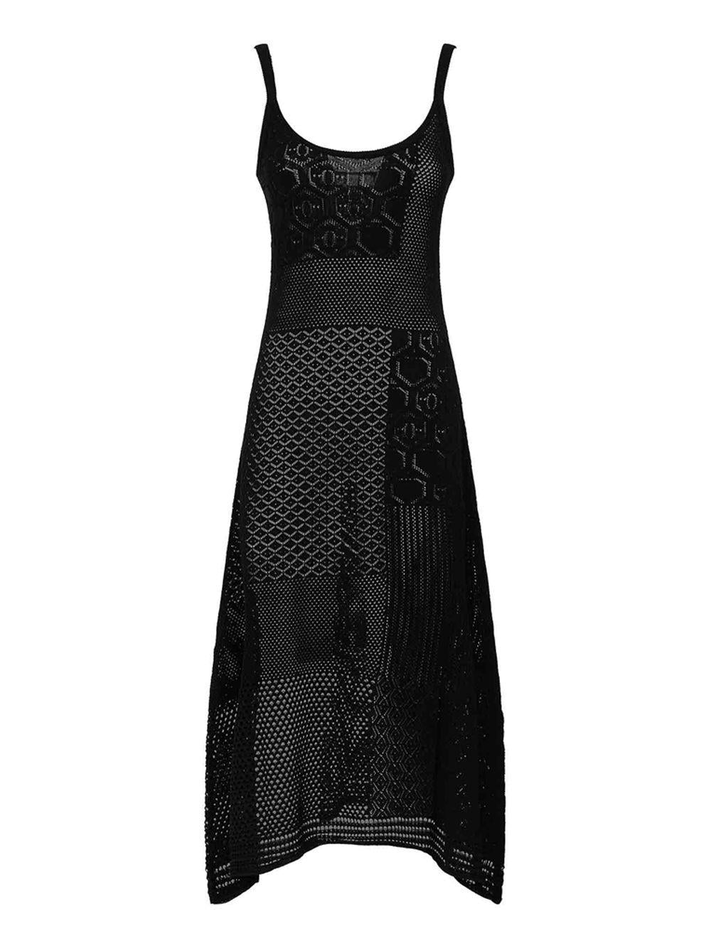 Vestito Longuette Akep Punto Pizzo Nero