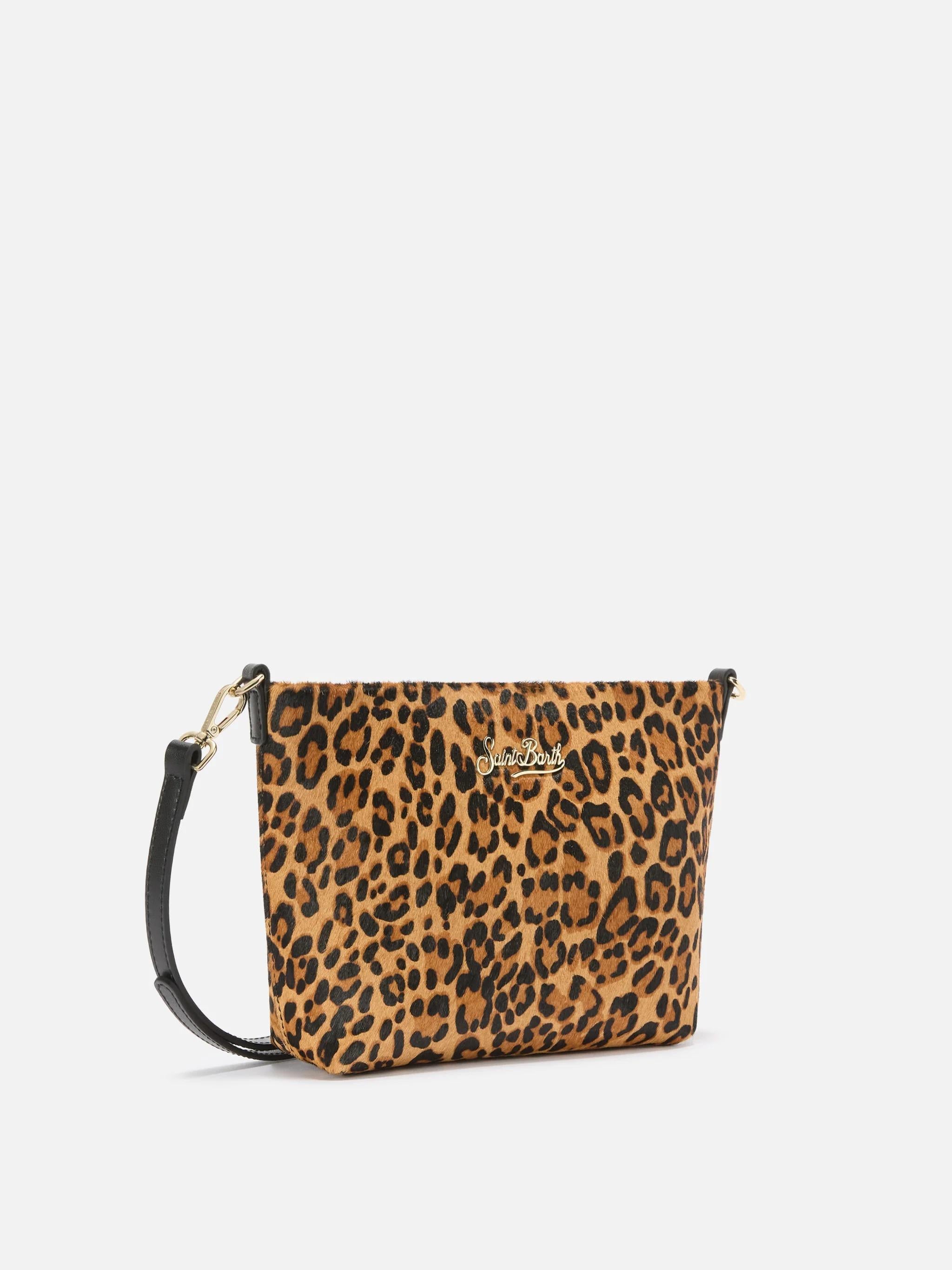 Borsa a spalla Aline Bag in pelle spazzolata e cavallino leopardato ALI0034 00501I MC2 SAINT BARTH