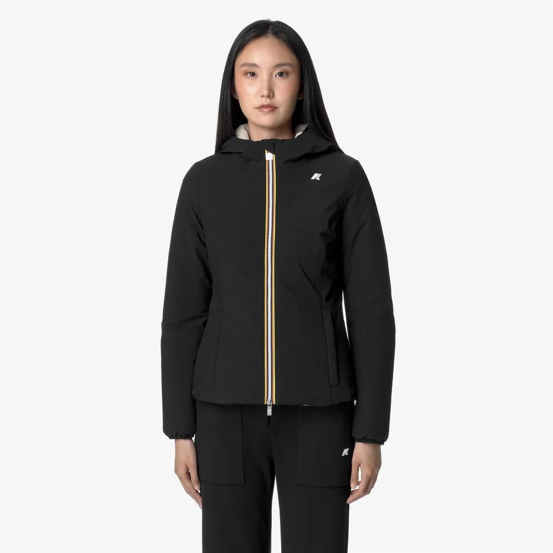 LILY ST WARM REVERSIBLE<BR/>BLACK P-BEIGE G K6128TW BC9 K-WAY