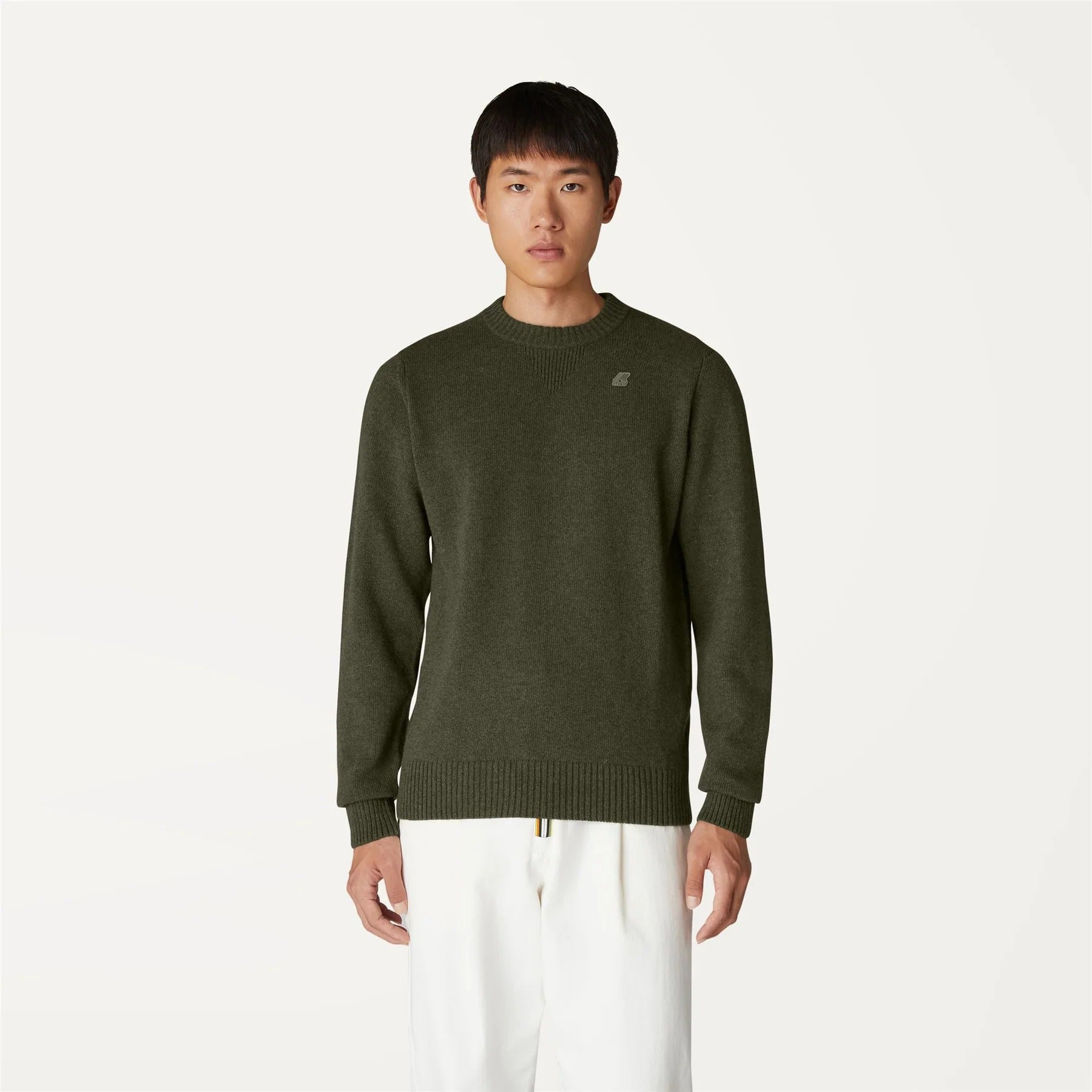 k way sebastian lambswool green blackish maglione uomo misto lana verde maglia k2112pw wmr