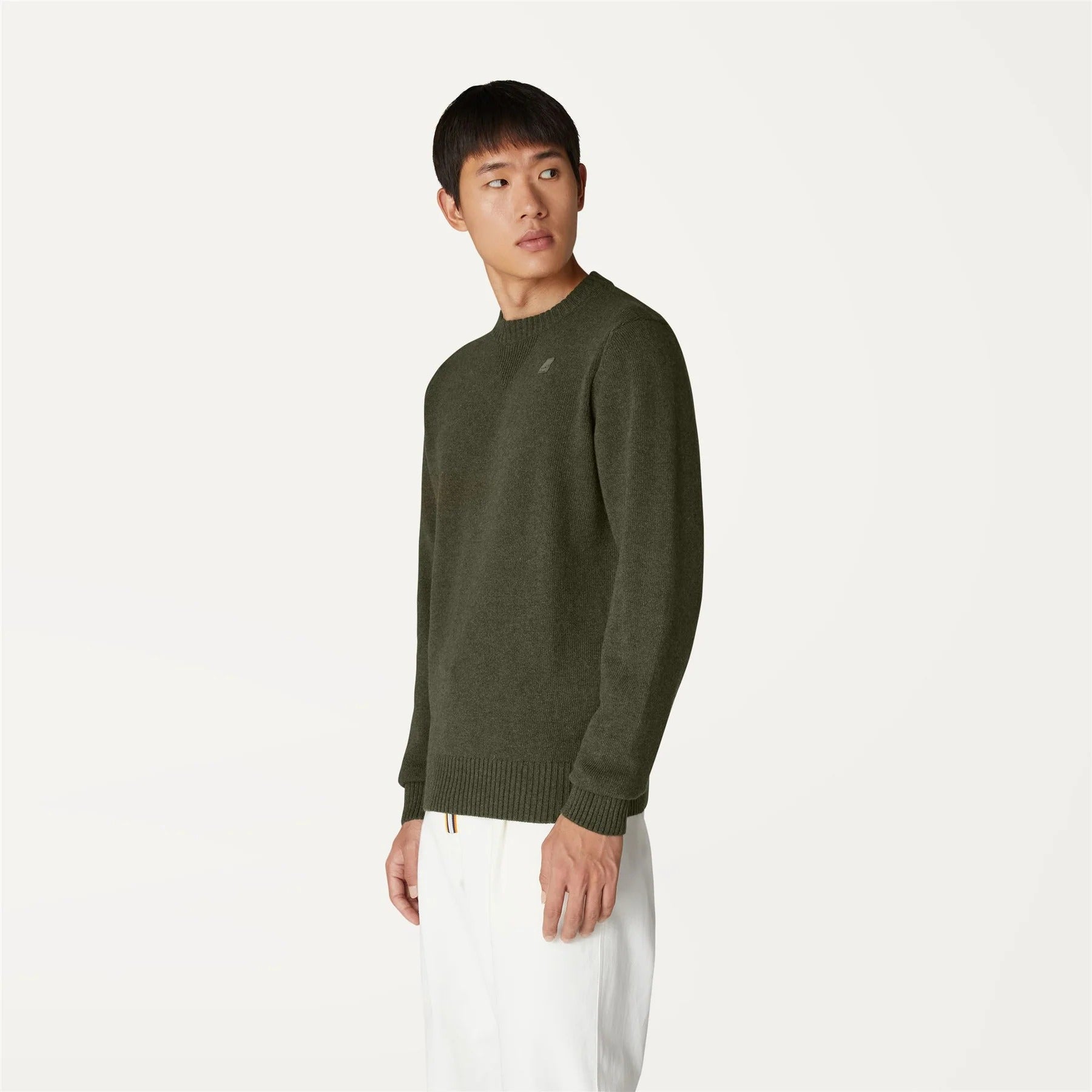 k way sebastian lambswool green blackish maglione uomo misto lana verde maglia k2112pw wmr