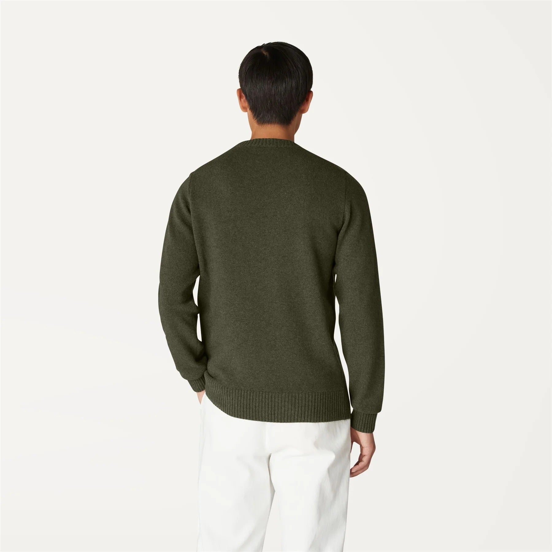 k way sebastian lambswool green blackish maglione uomo misto lana verde maglia k2112pw wmr