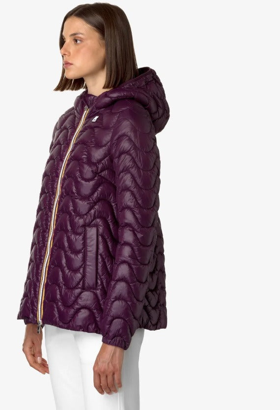 k way madlaine quilted warm violet dk purple giubbino k5126jw xb4