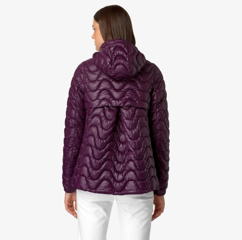 k way madlaine quilted warm violet dk purple giubbino k5126jw xb4