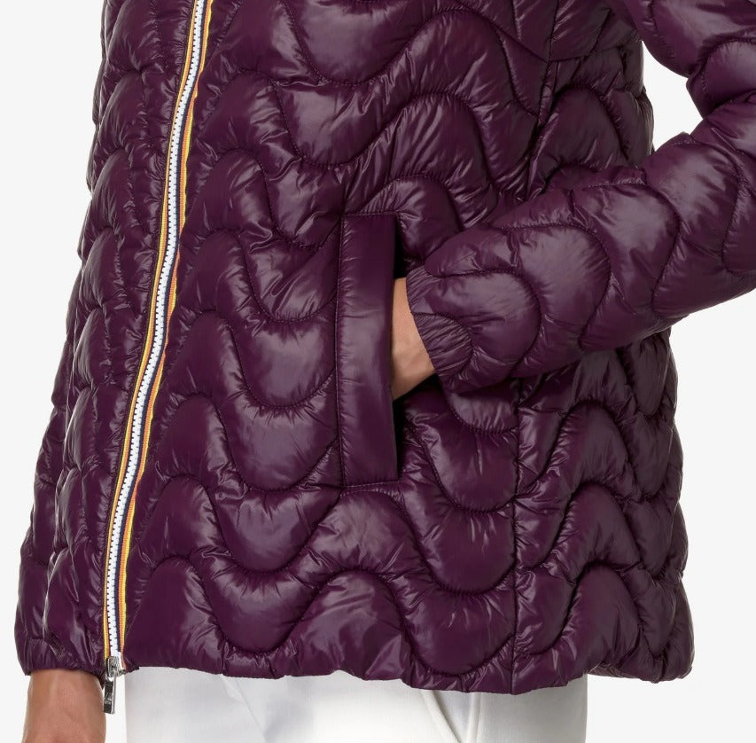 k way madlaine quilted warm violet dk purple giubbino k5126jw xb4