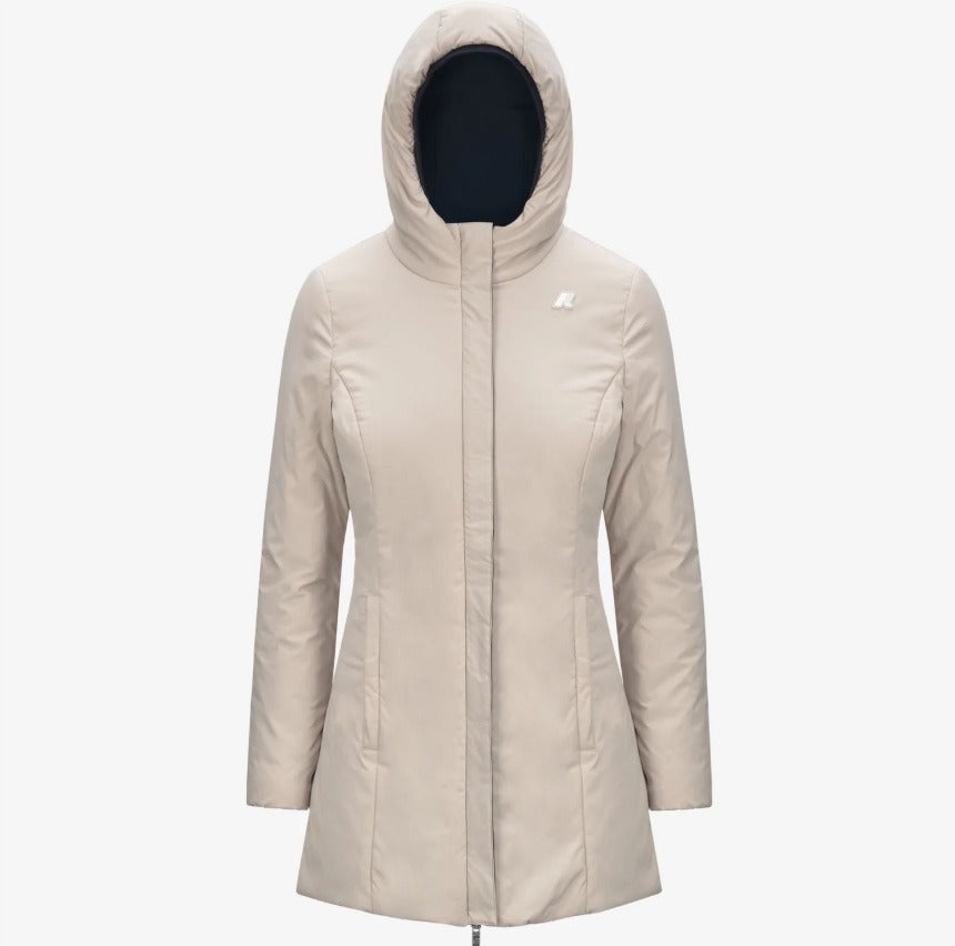 k way denise st warm double blue depht beige grey giubbino k6128uw atj