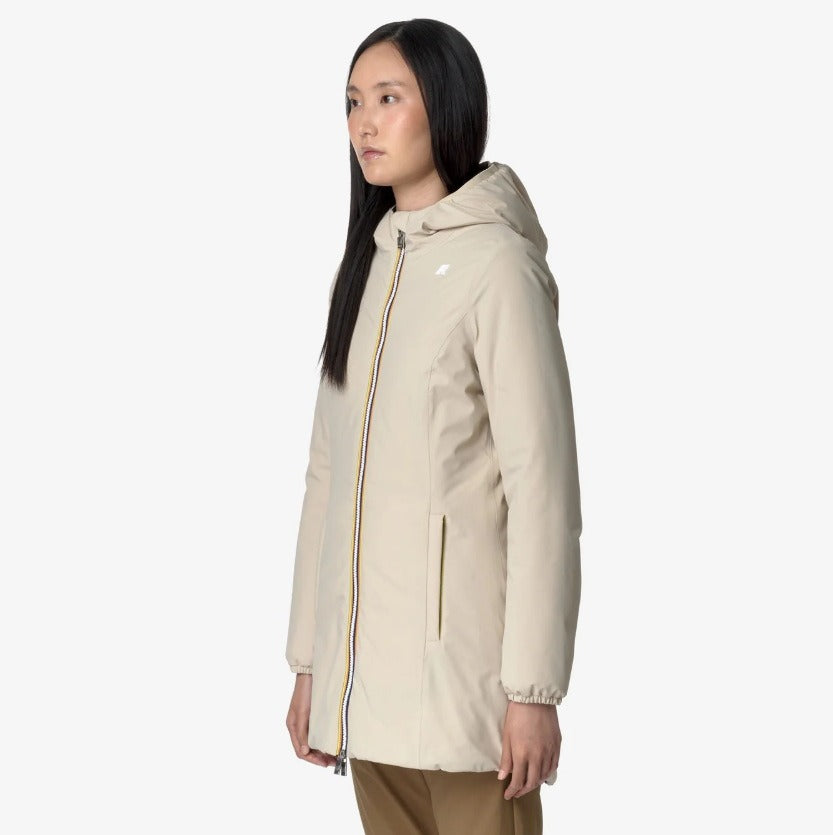 k way denise st warm double beige g black pure giubbino k6128uw aua