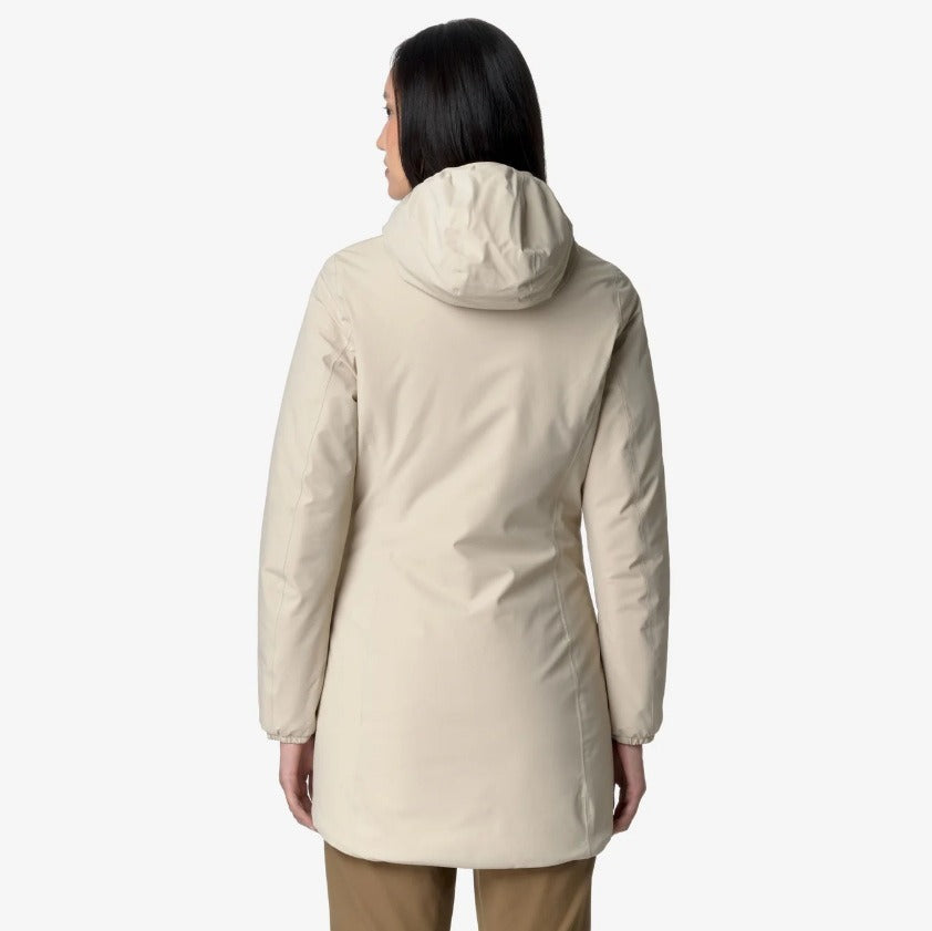 k way denise st warm double beige g black pure giubbino k6128uw aua