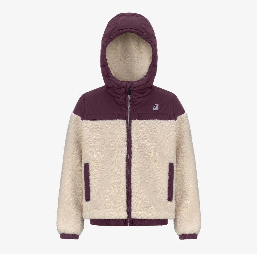 k way p jildaz orsetto ecru violet dk purple giubbino k3124lw d0n