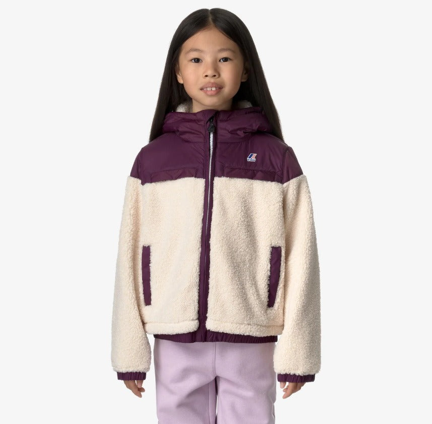 k way p jildaz orsetto ecru violet dk purple giubbino k3124lw d0n