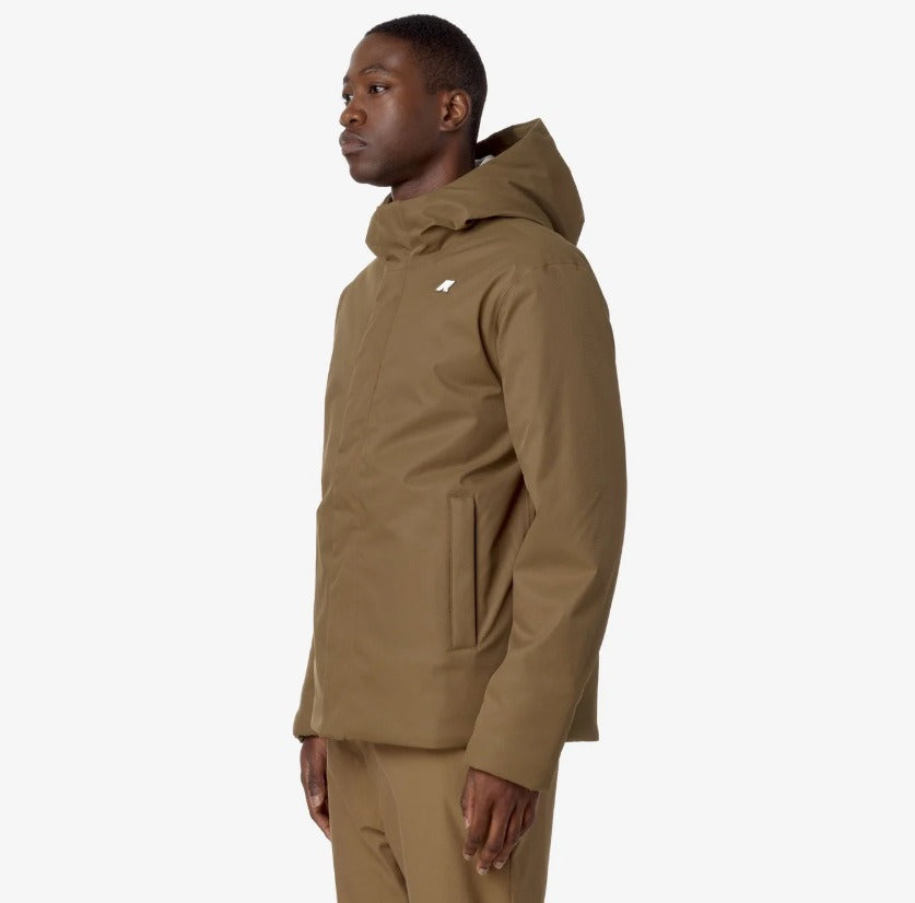 k way jacko twill marmotta brown c beige g giubbino k8133dw as6
