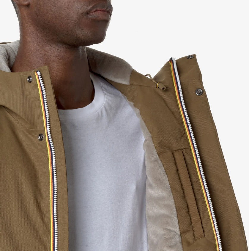 k way jacko twill marmotta brown c beige g giubbino k8133dw as6