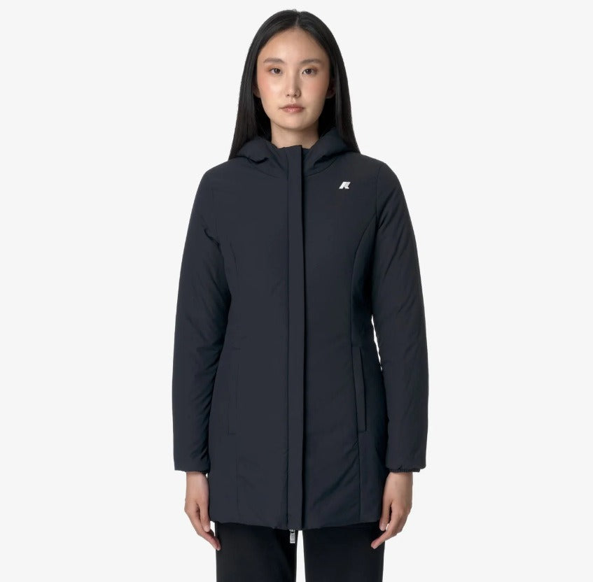 k way denise st warm double black p blue d giubbino k6128uw a3c