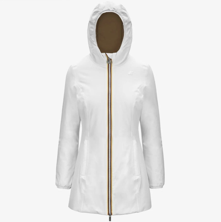 k way denise st warm double white g brown c giubbino k6128uw asi