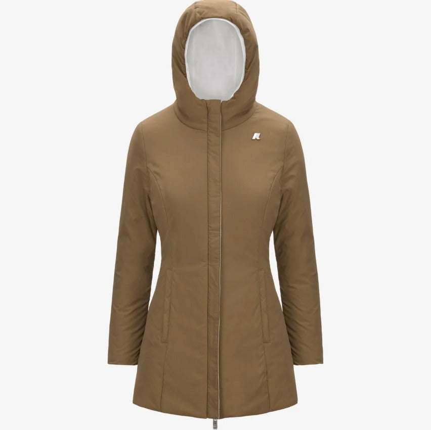 k way denise st warm double white g brown c giubbino k6128uw asi