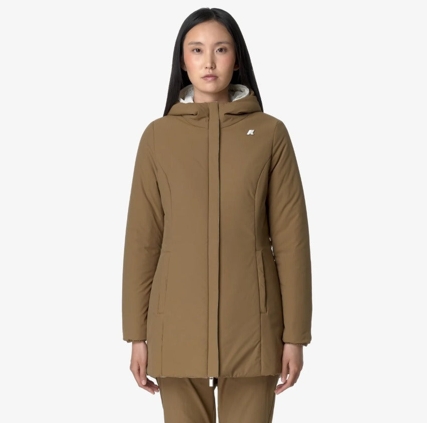 k way denise st warm double white g brown c giubbino k6128uw asi
