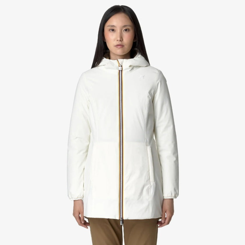 k way denise st warm double white g brown c giubbino k6128uw asi