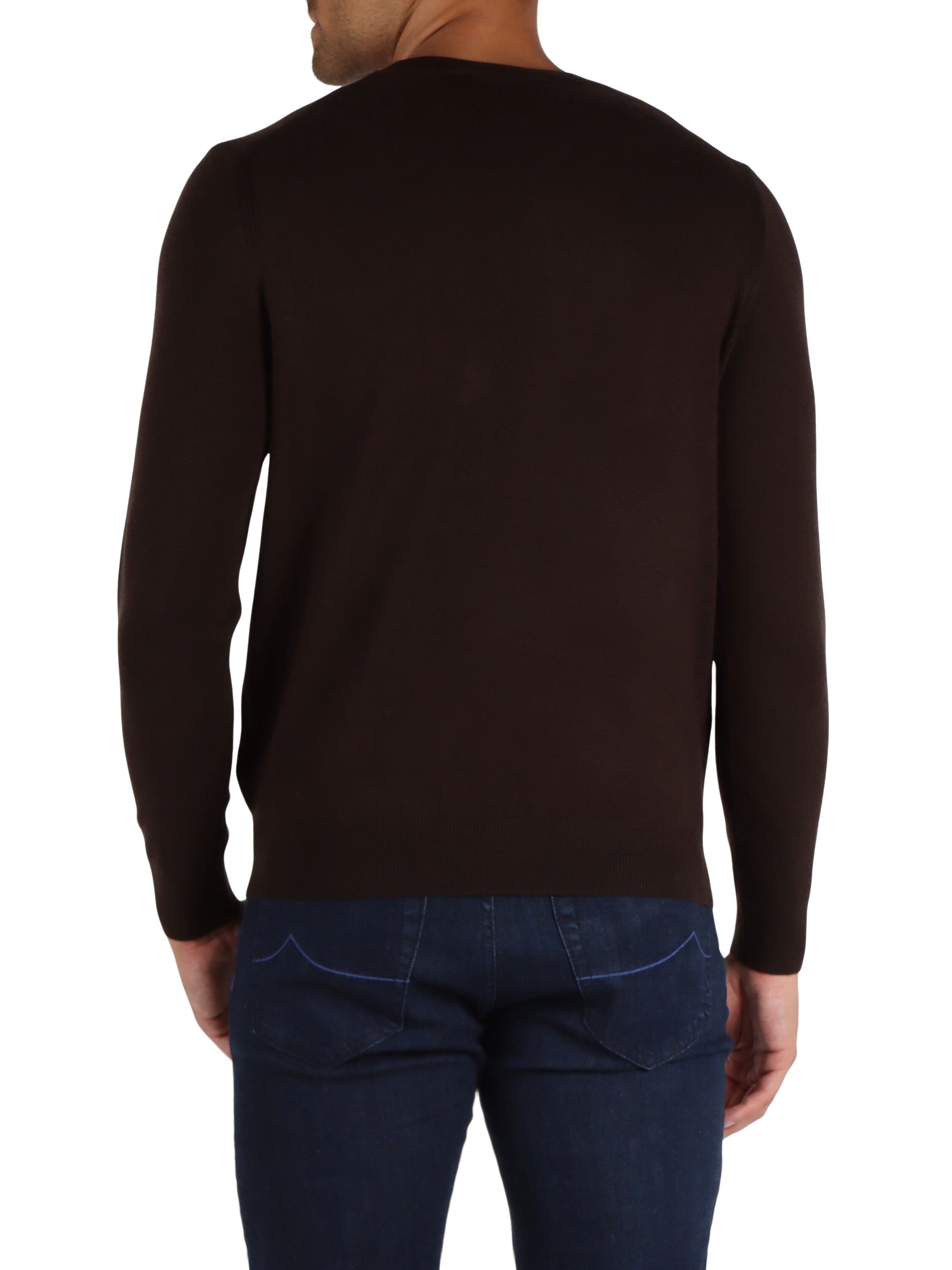 Crewneck Viscose Cashmere Dark Brown