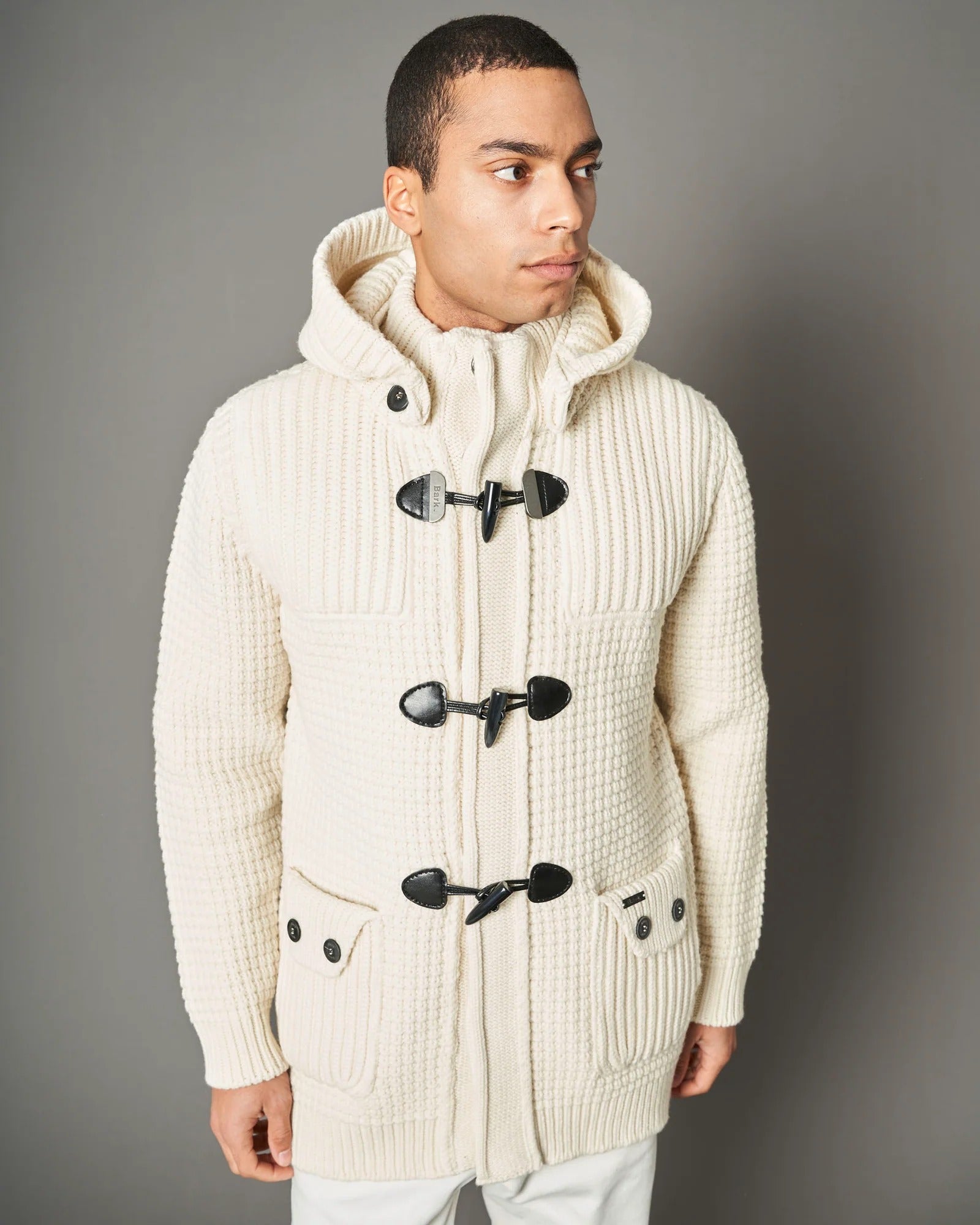 Short duffle coat w/mourmasky 53B8001 off white 62B8001/C OFFWHITE/OFFWHITE BARK 