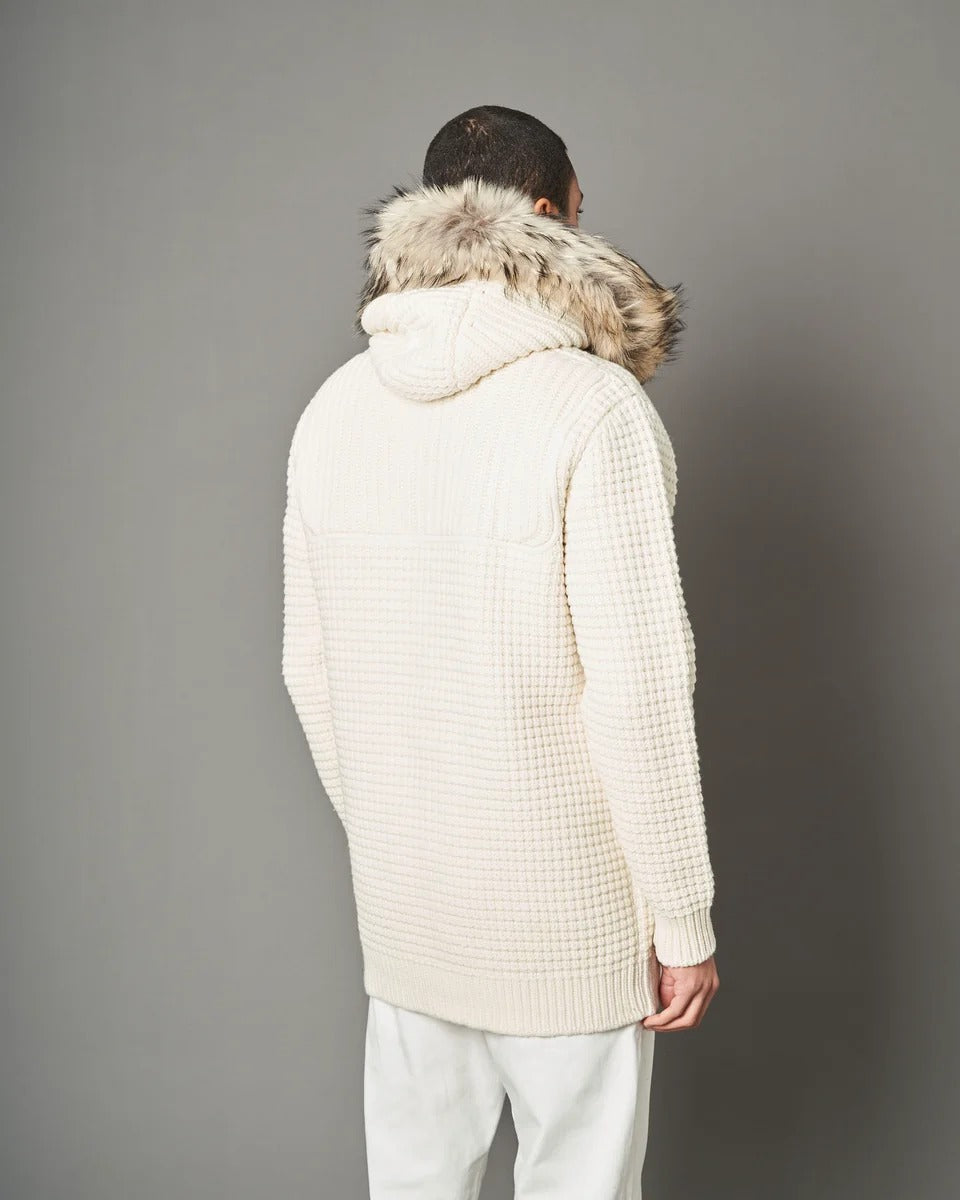 Short duffle coat w/mourmasky 53B8001 off white 62B8001/C OFFWHITE/OFFWHITE BARK 