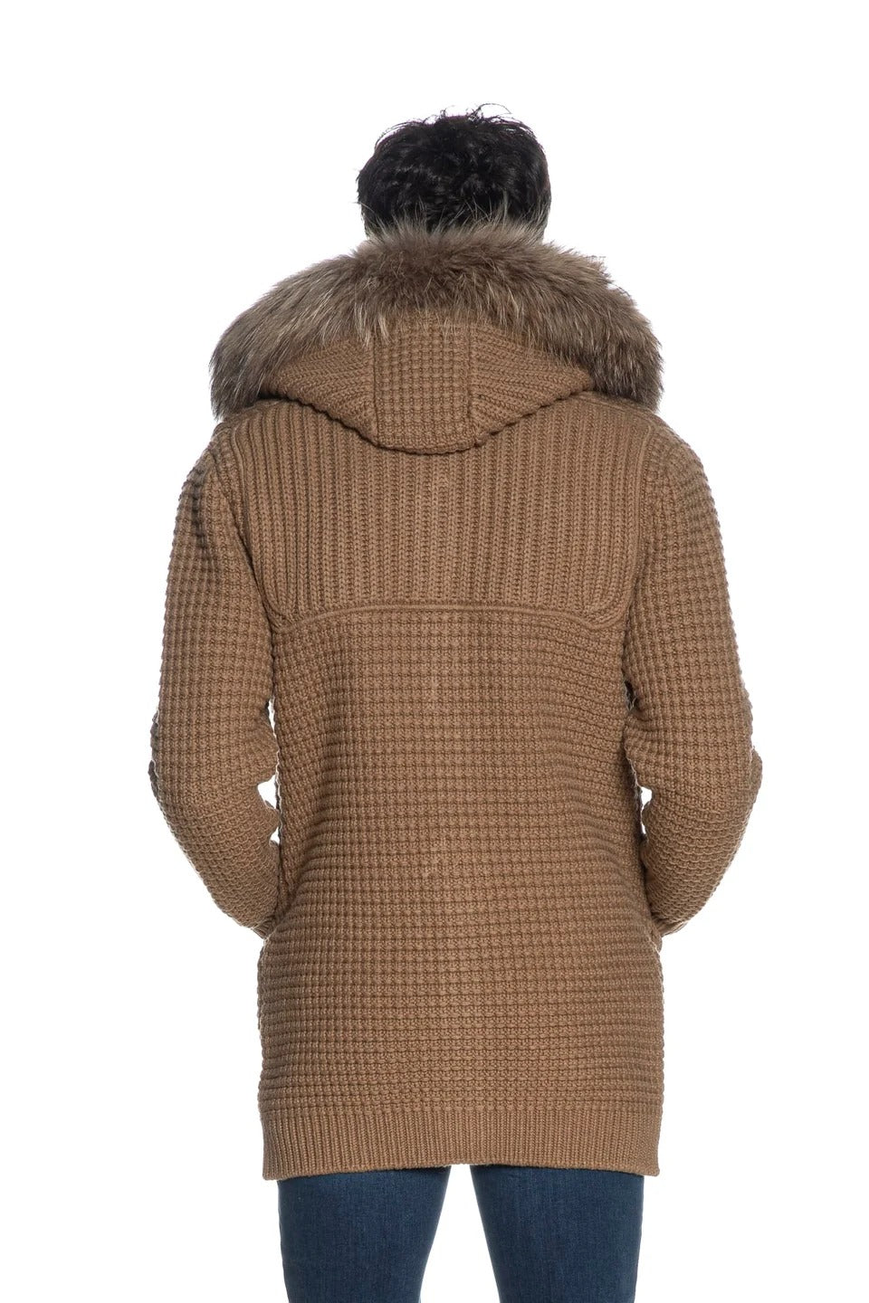 Short duffle coat w/mourmasky 53B8001 tortora 62B8001/C TORTORA/NATURALE BARK 
