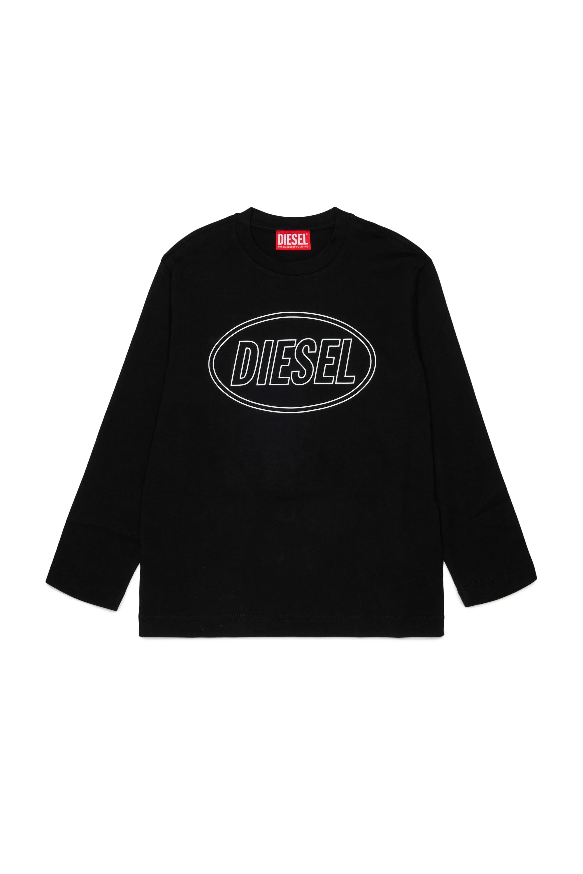 T-shirt a maniche lunghe con logo nera J03037-0GRAI K900 DIESEL 