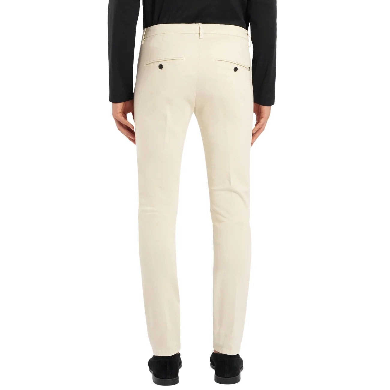 Pantaloni Gaubert slim in gabardina mano calda ivory UP235-GSE043U-PTD 005 DONDUP 