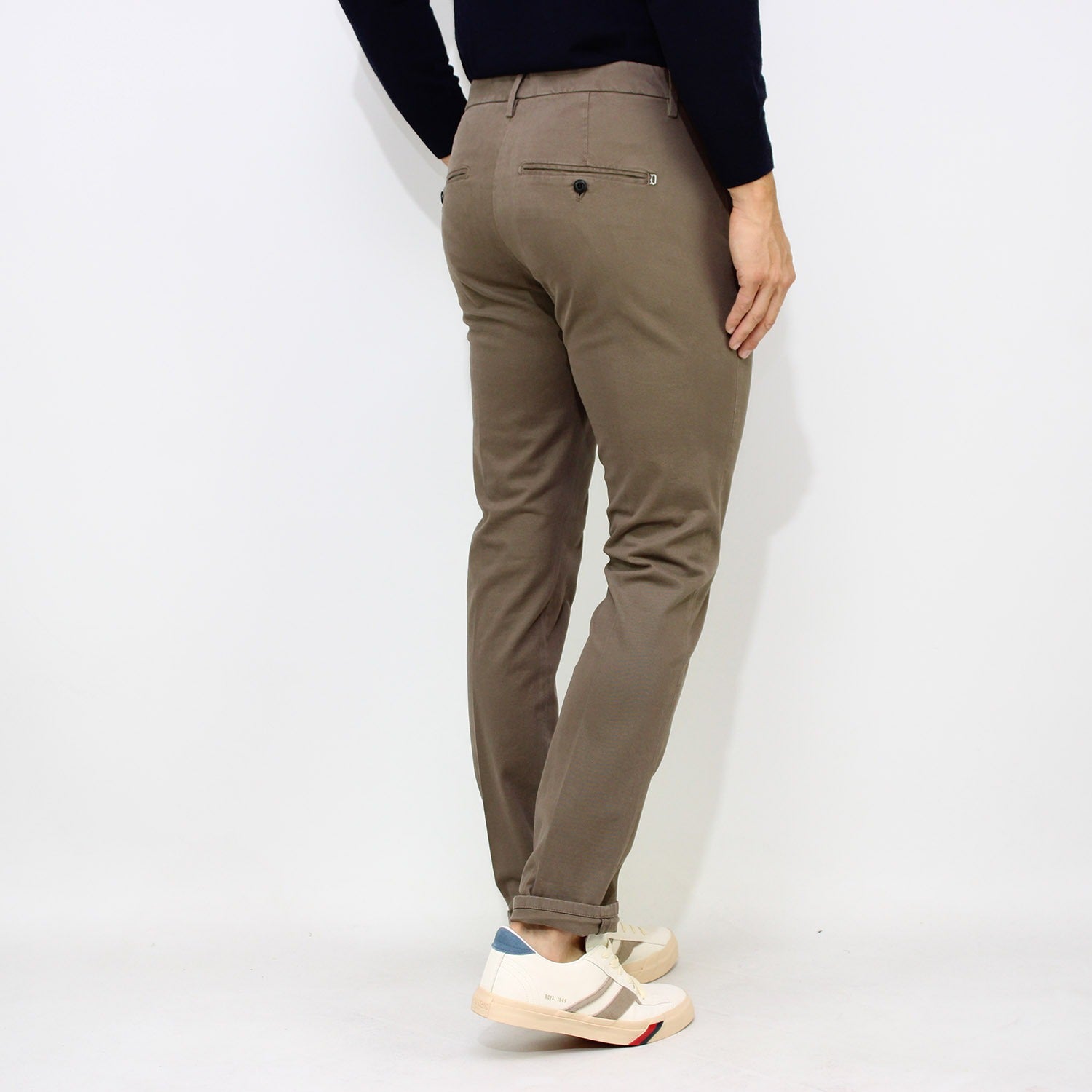 Pantaloni Gaubert slim in gabardina mano calda stone UP235-GSE043U-PTD 037 DONDUP 