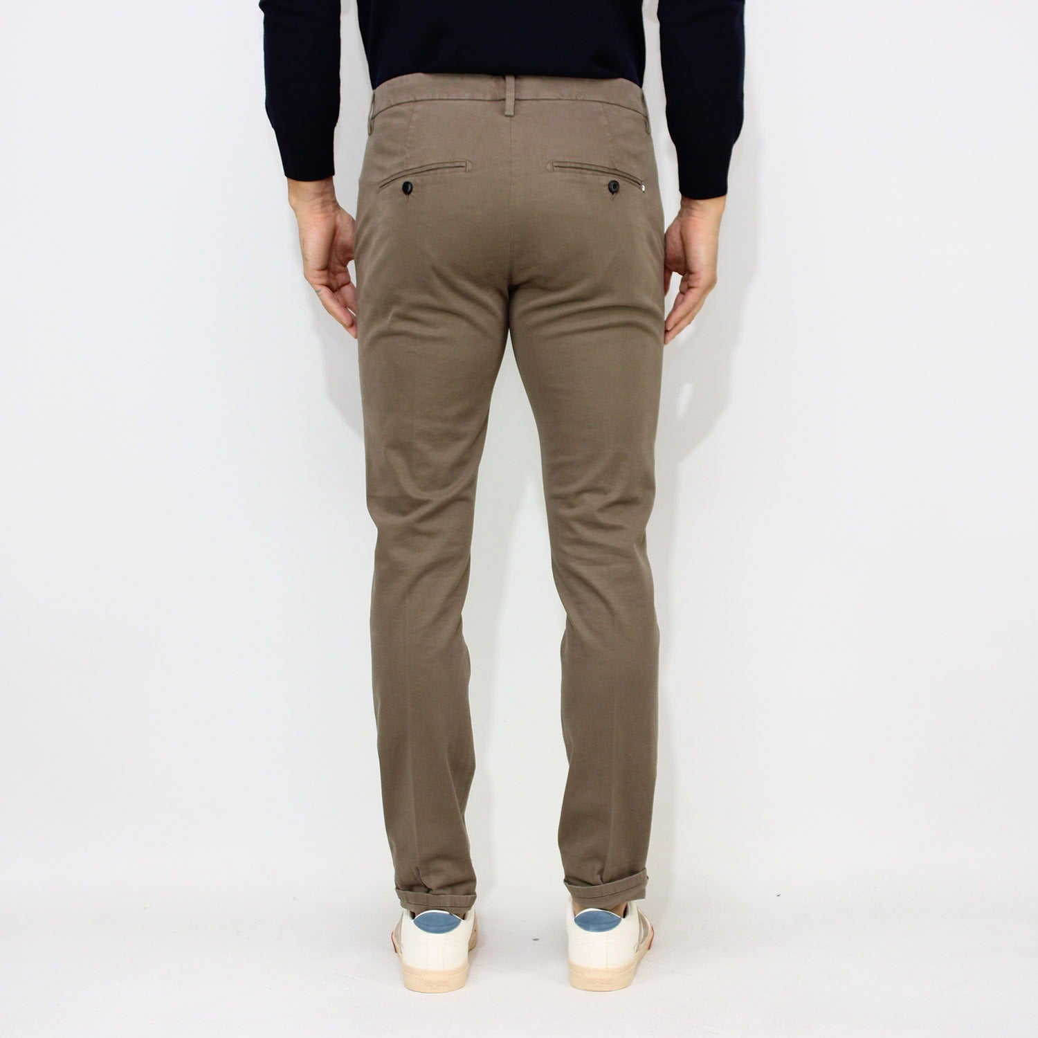 Pantaloni Gaubert slim in gabardina mano calda stone UP235-GSE043U-PTD 037 DONDUP 