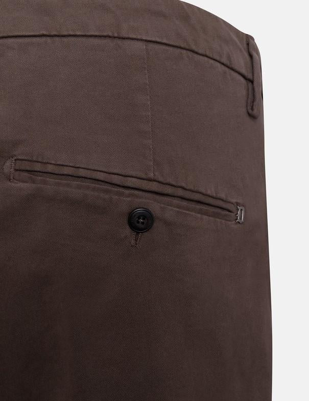 Pantaloni Gaubert slim in gabardina mano calda dark chocolate UP235-GSE043U-PTD 759 DONDUP 