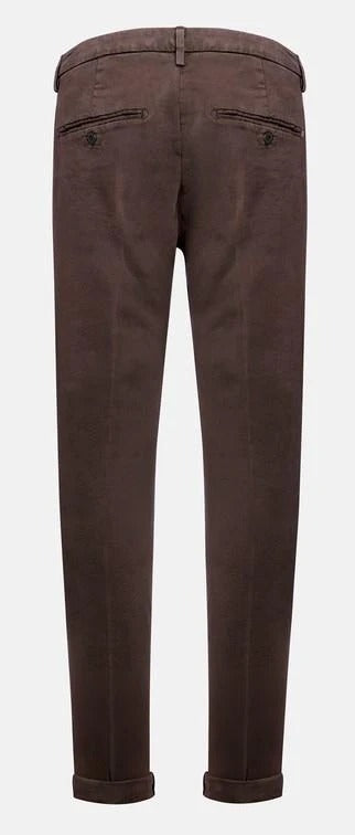 Pantaloni Gaubert slim in gabardina mano calda dark chocolate UP235-GSE043U-PTD 759 DONDUP 