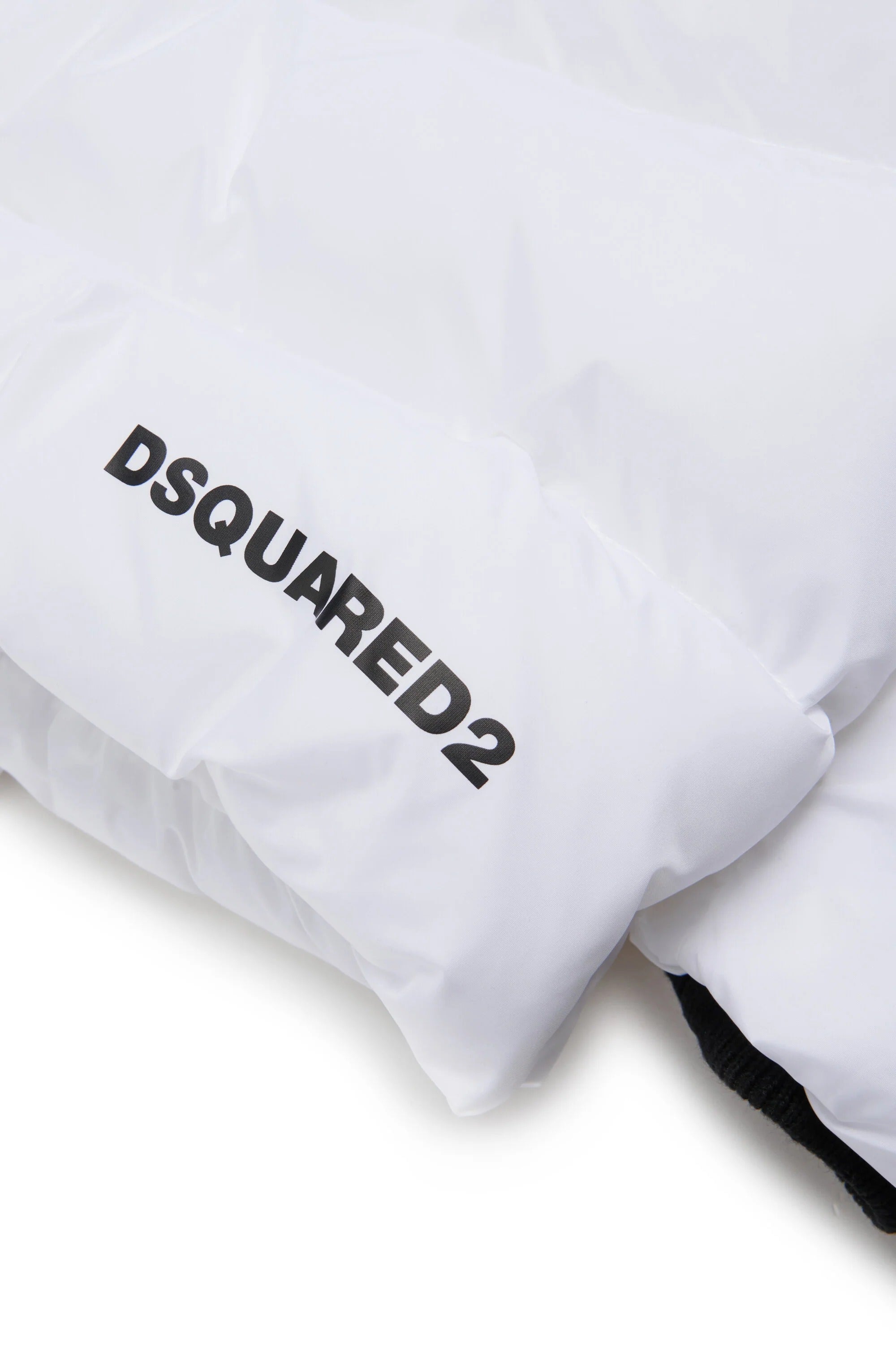 Giacca corta imbottita con cappuccio e logo DSQUARED2 bianco DQ1090-D00BN DQ100 DSQUARED KID 
