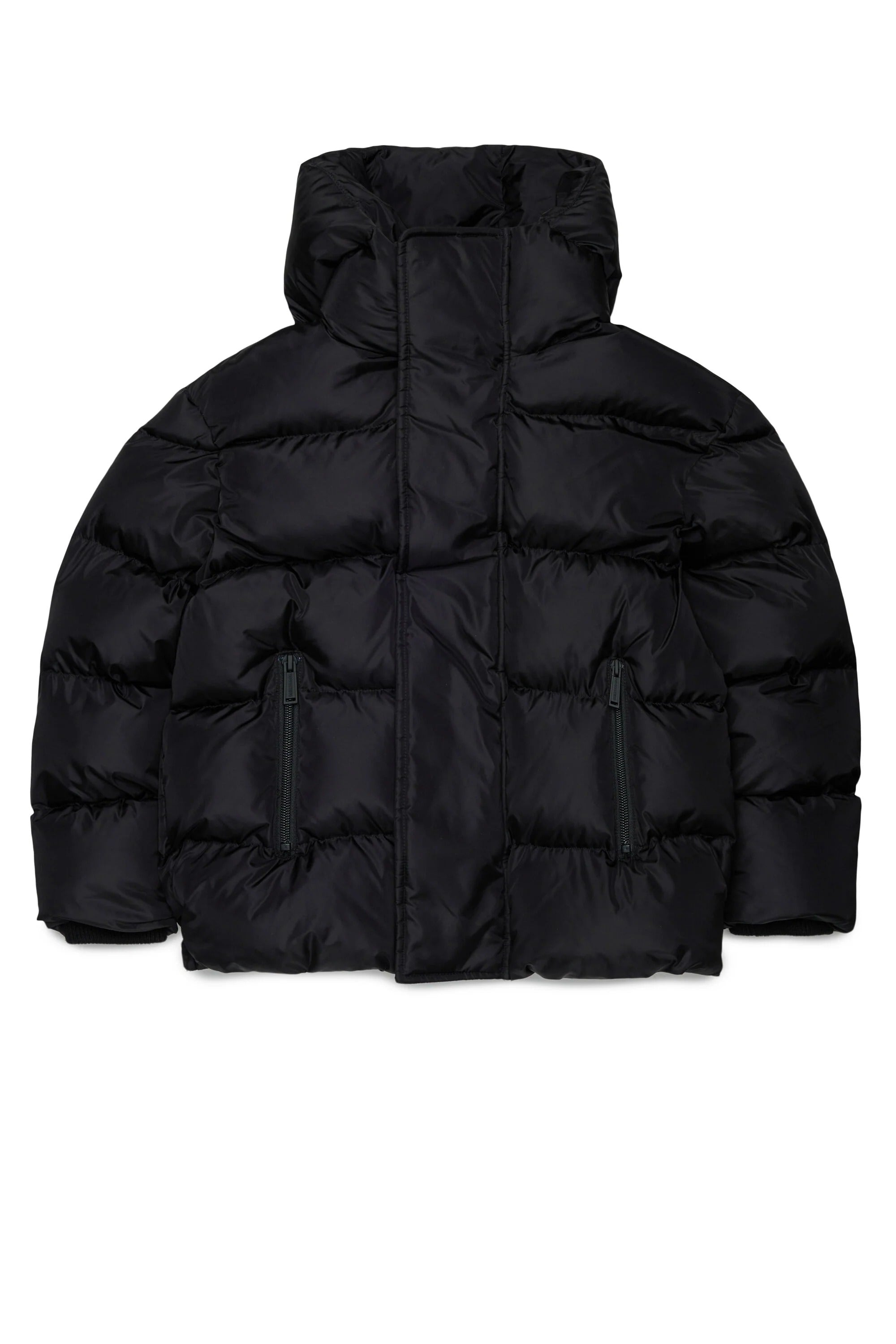 Giacca corta imbottita con cappuccio e logo DSQUARED2 nero DQ1090-D00BN DQ900 DSQUARED KID 