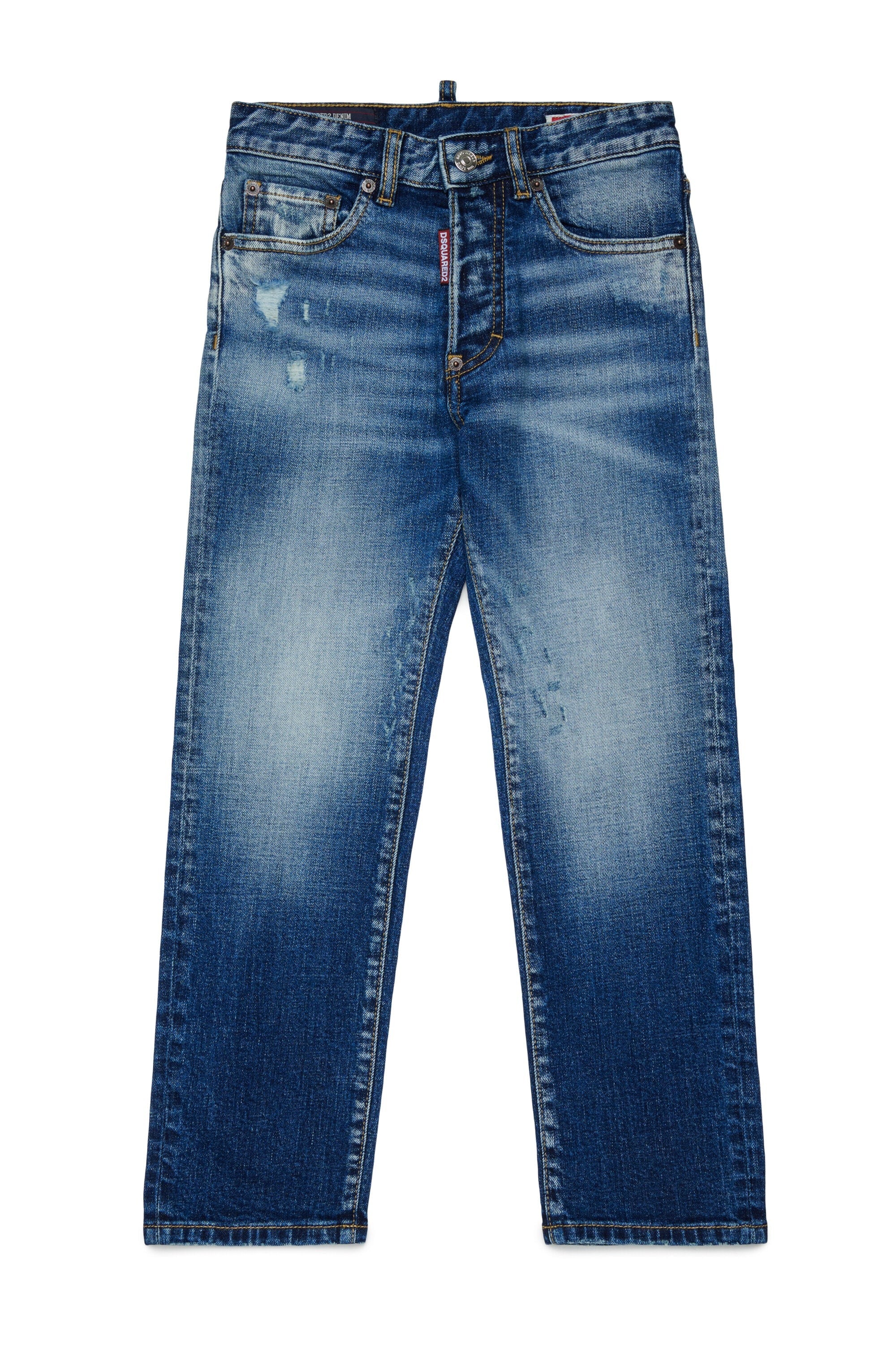 Jeans a gamba dritta azzurri con fondo largo - 642 DQ2252-D0AHR DQ01 DSQUARED KID 