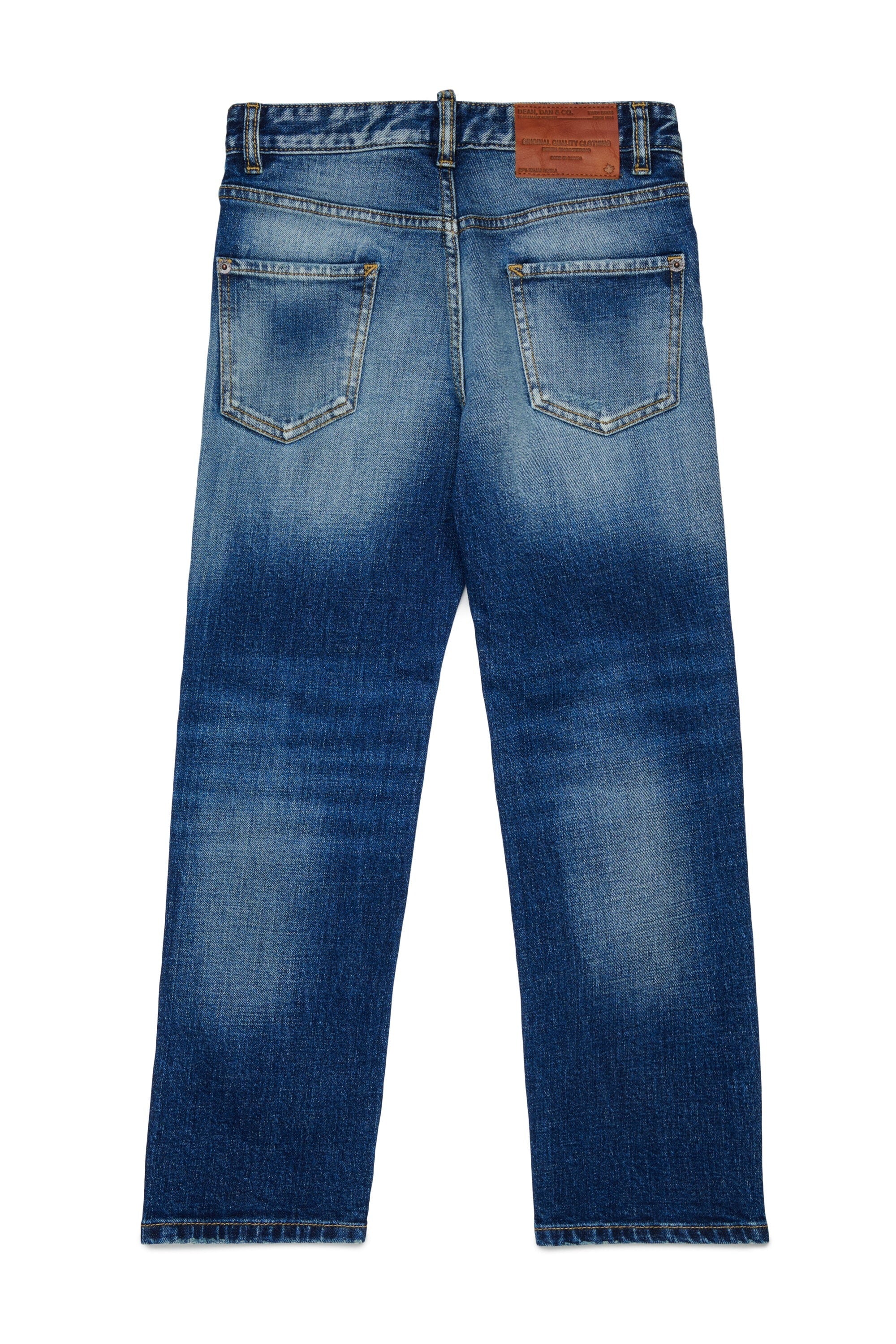 Jeans a gamba dritta azzurri con fondo largo - 642 DQ2252-D0AHR DQ01 DSQUARED KID 