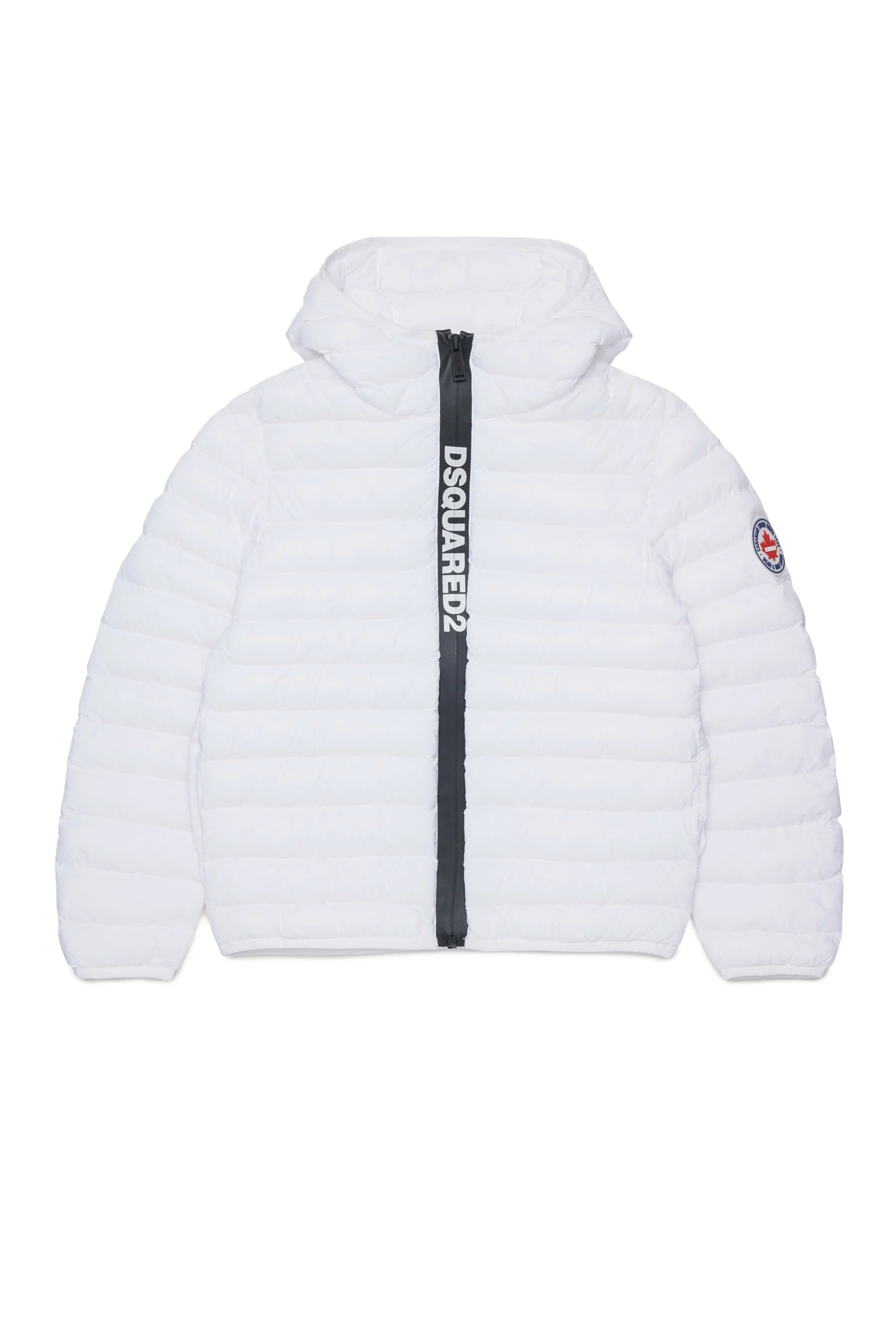 Giacca imbottita con logo stampato bianca DQ3232-D0ABC DQ100 DSQUARED KID 