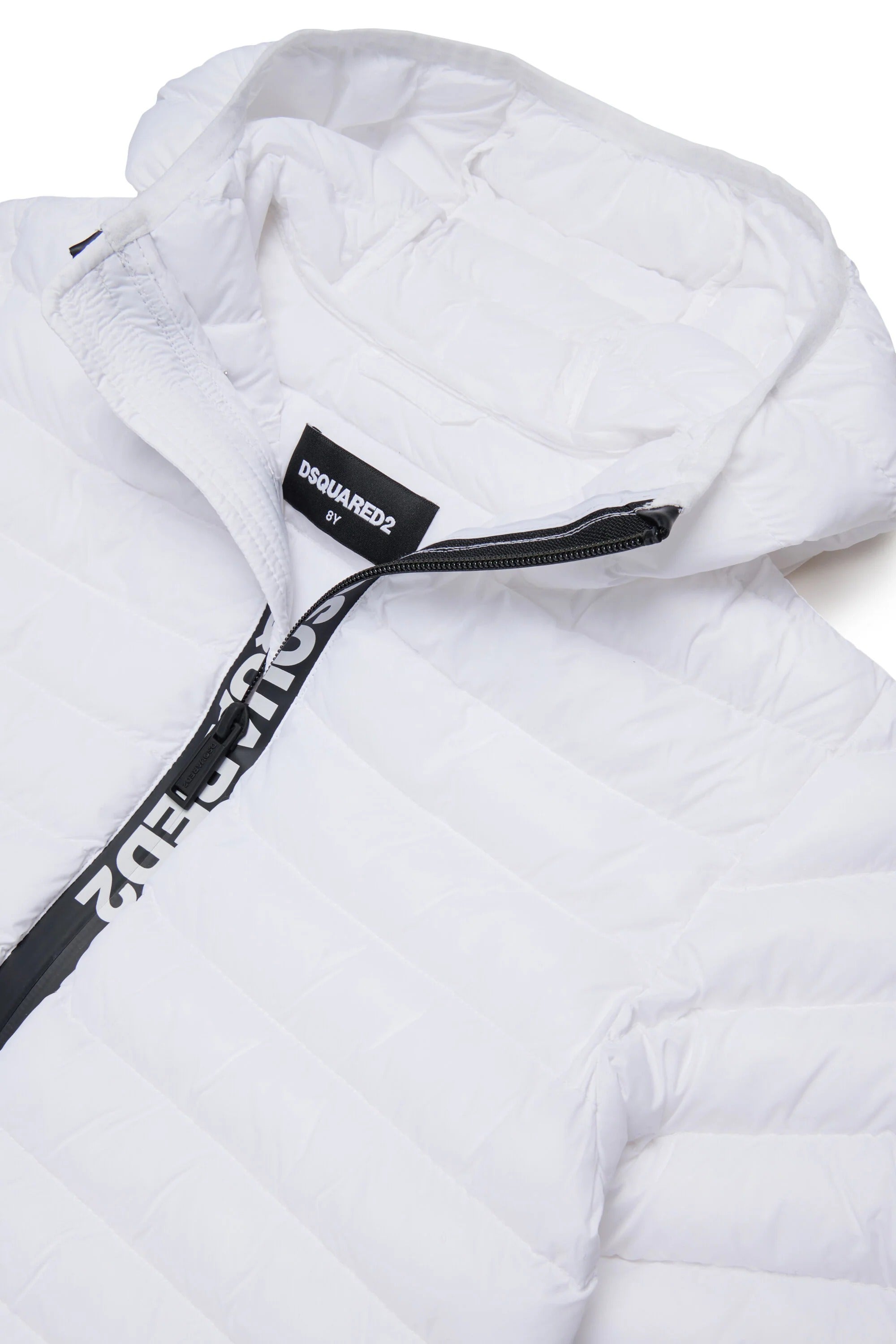 Giacca imbottita con logo stampato bianca DQ3232-D0ABC DQ100 DSQUARED KID 