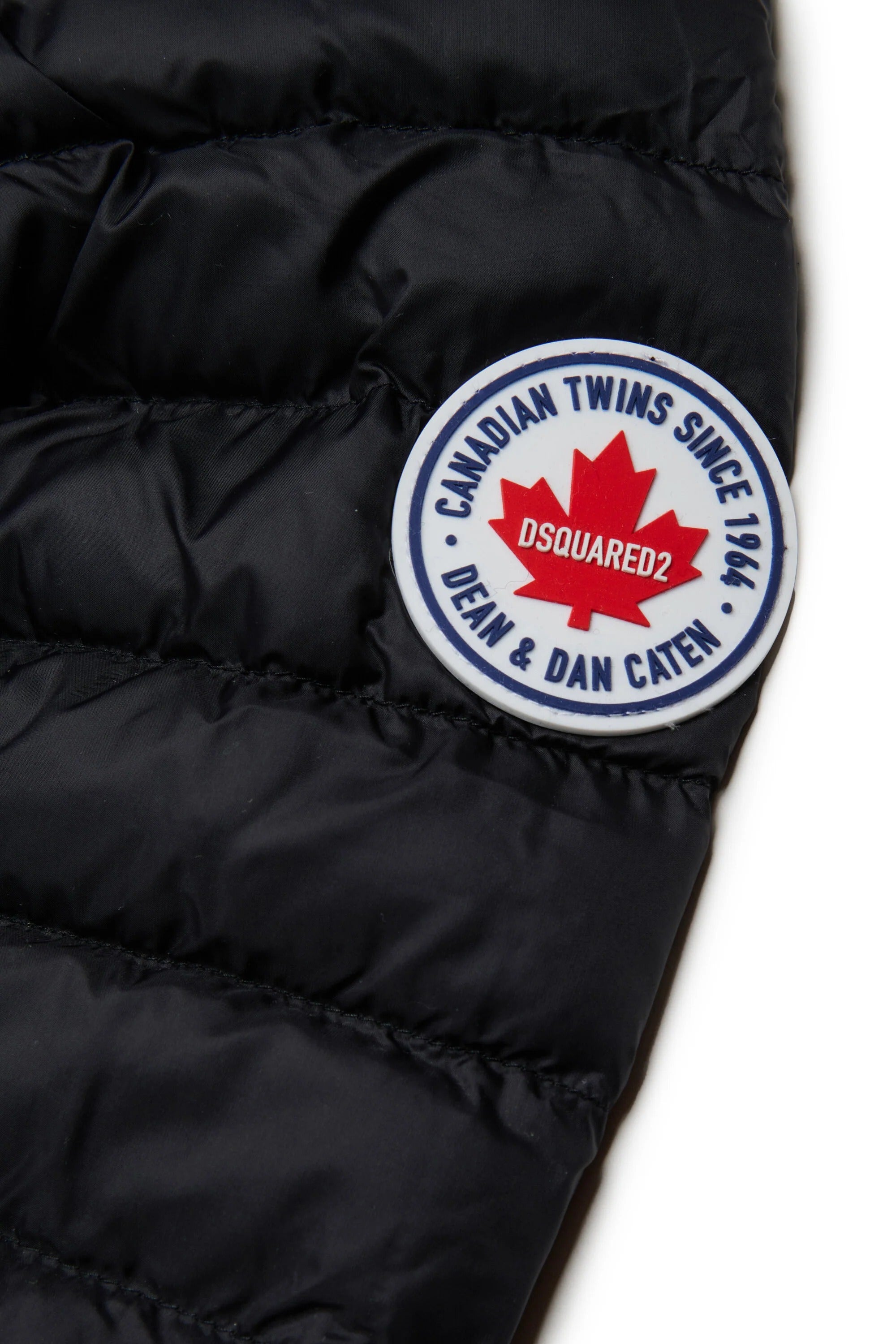 Giacca imbottita con logo stampato nera DQ3232-D0ABC DQ900 DSQUARED KID 