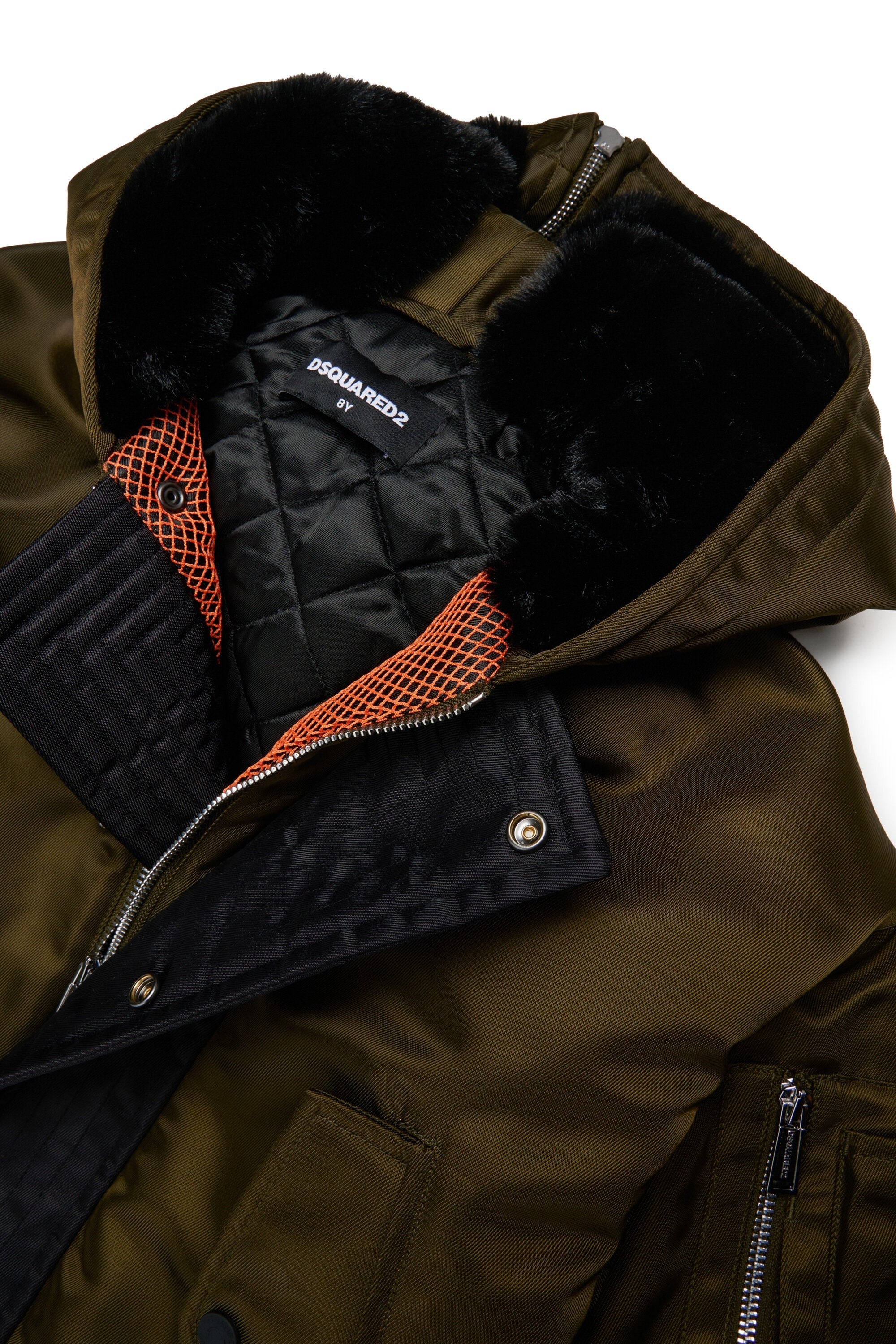 Giacca bomber con logo stampato verde DQ3412-D0AIB DQ558 DSQUARED KID 