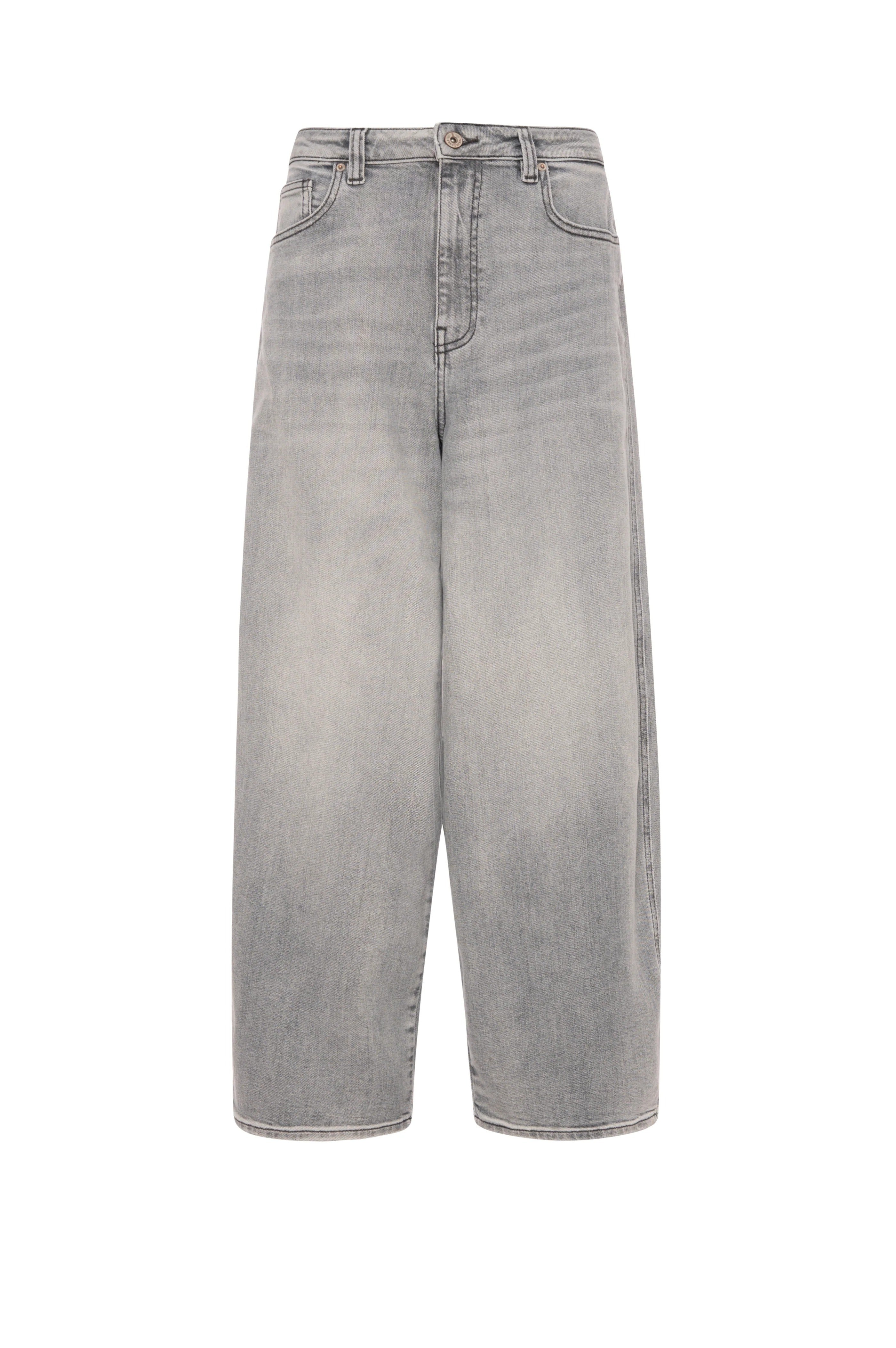 Fracomina Jeans carrot balloon in denim grigio con lavaggio chiaro FP26WVD006D45093 553 FRACOMINA 
