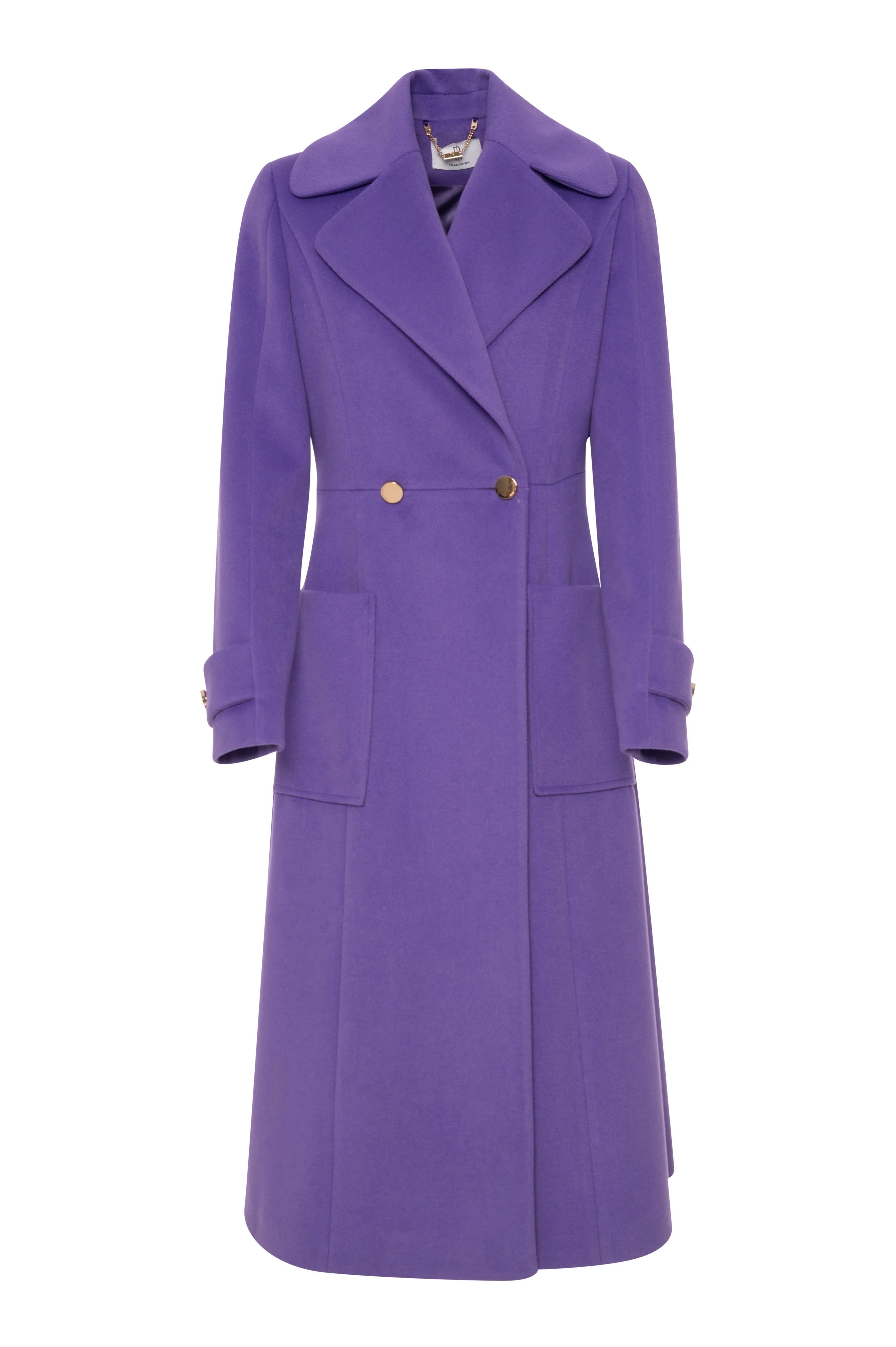 Fracomina Cappotto regular lungo in panno glicine FR26WC1009W40601 I01 FRACOMINA 